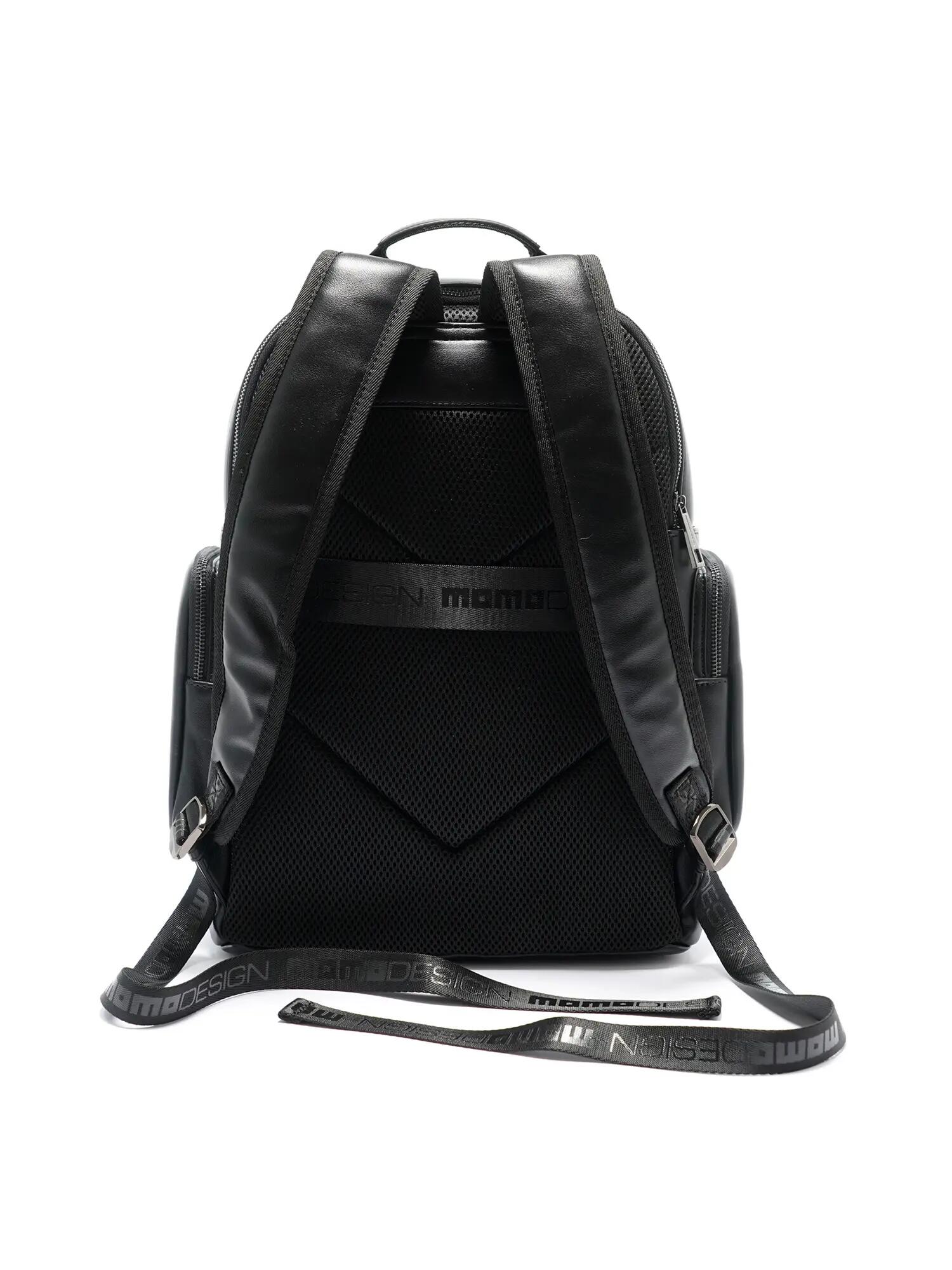 Momo Design Black Polyurethane Backpack with Zip - Men's Casual Smart Style 3/3