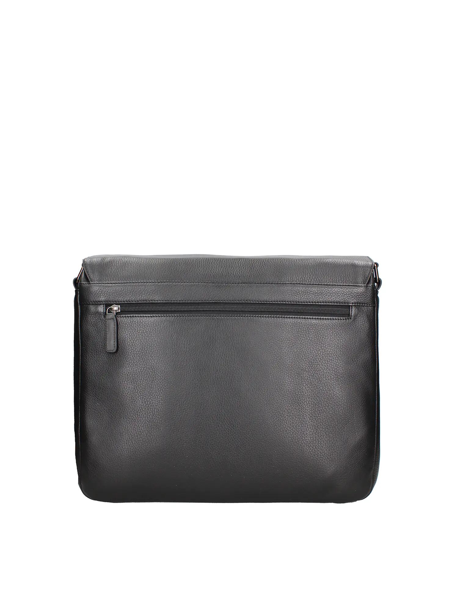 Sac à Bandoulière Homme Cuir Véritable Noir - Fermeture Zip et Poches Sécurisées 3/4