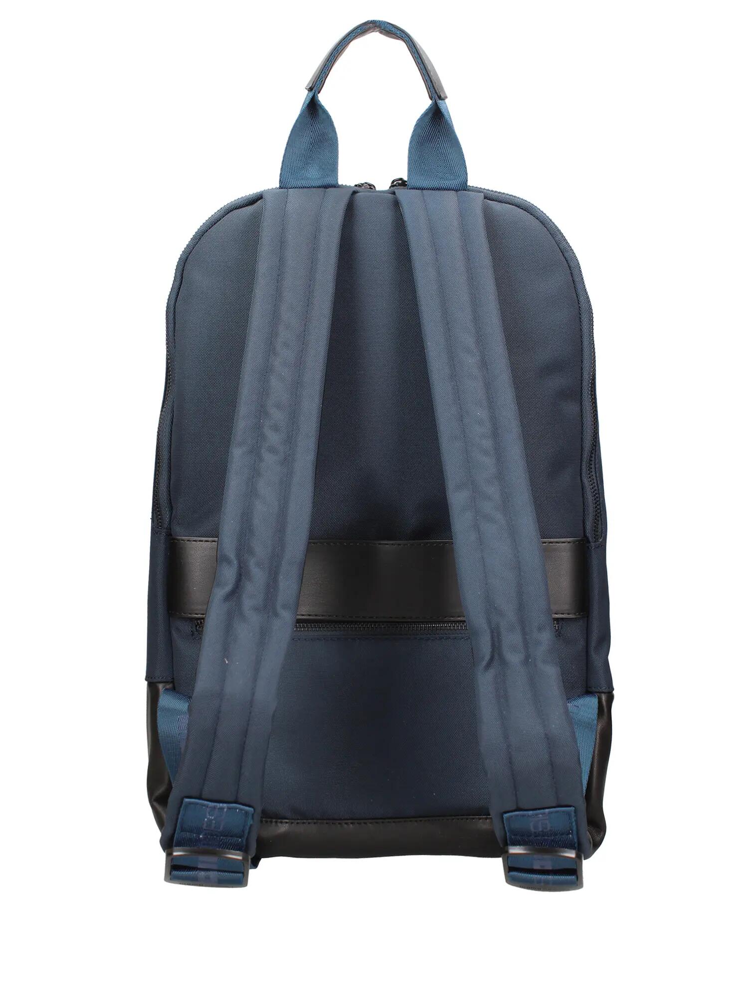 Momo Design Rucksack Blau Schwarz Polyurethan mit Reißverschluss - Casual Herren 3/4