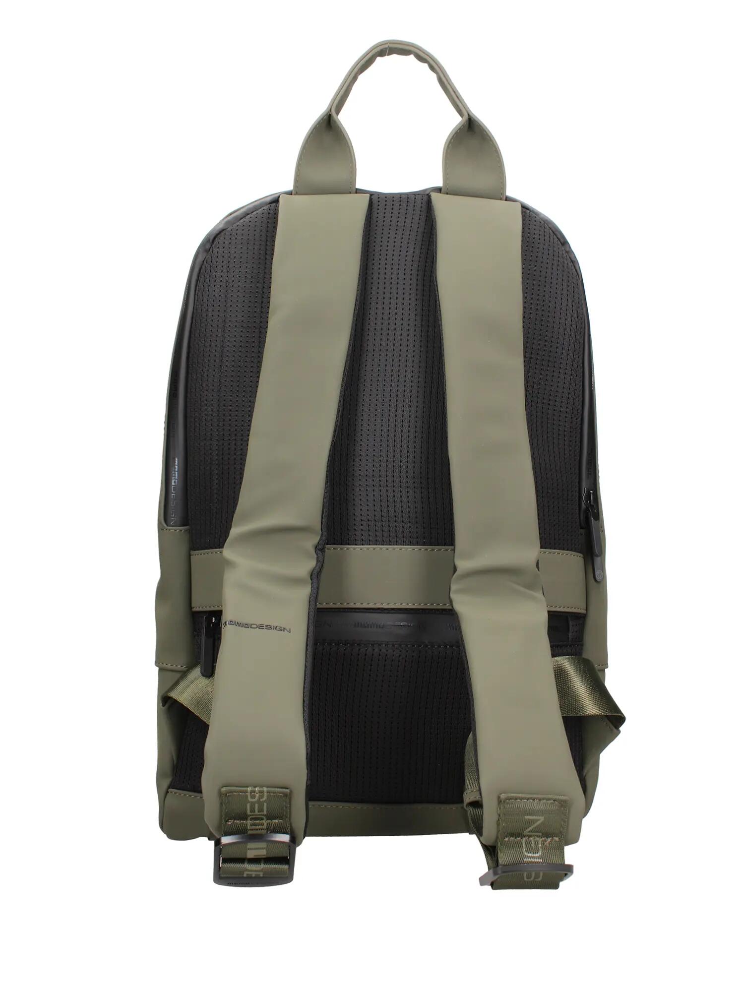 Sac à dos Momo Design polyuréthane vert militaire avec fermeture éclair et 3/4