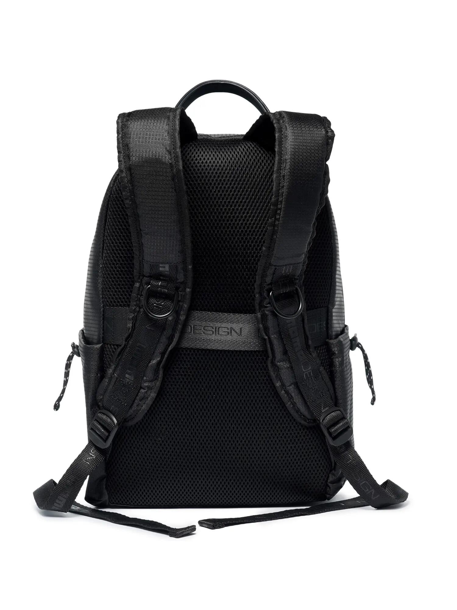 Momo Design Black Polyurethane Backpack with Zip - Men's Casual Rucksack 2/4