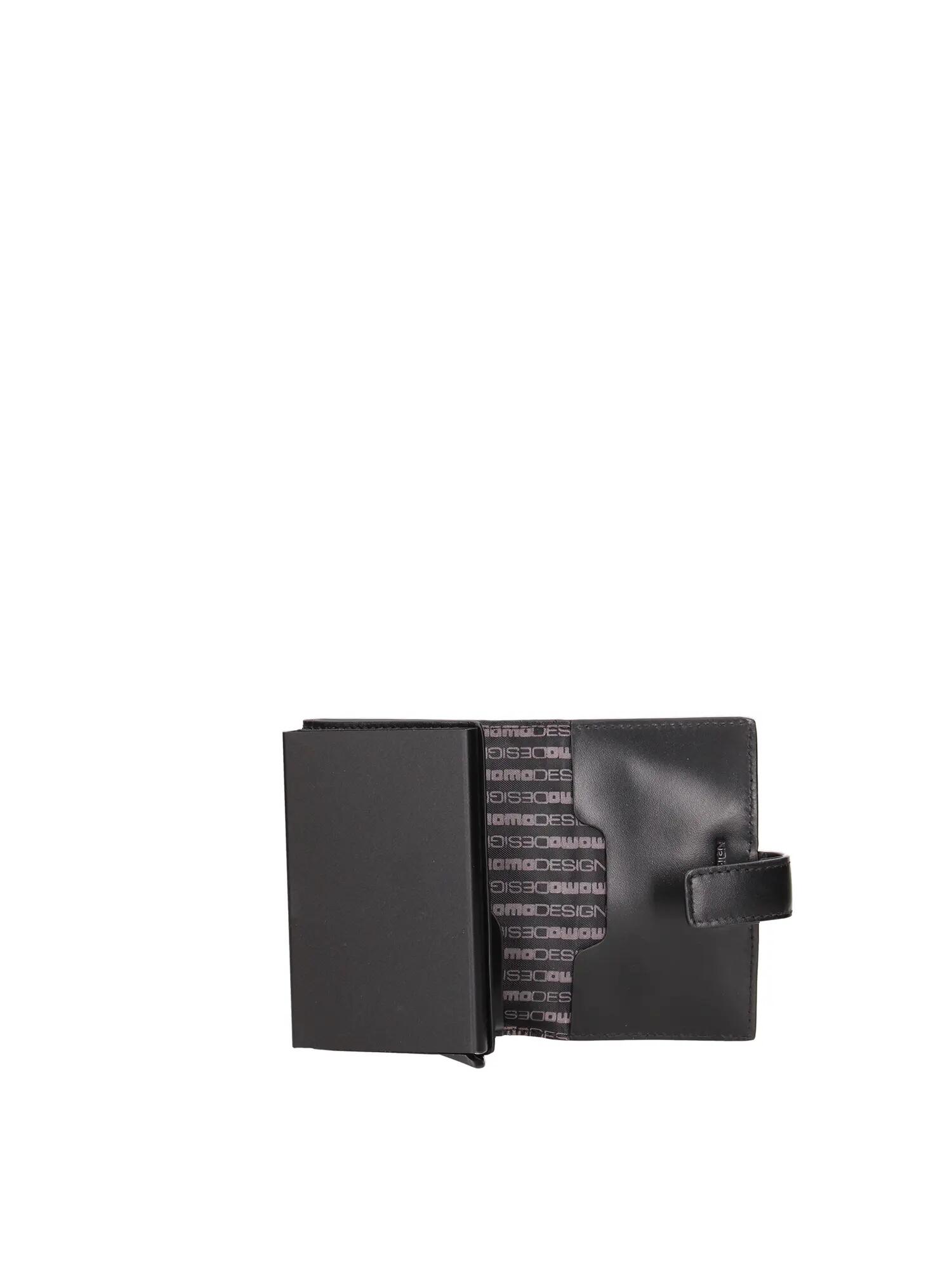 Portefeuille Homme Noir Cuir Véritable avec Fermeture Automatique 5/5