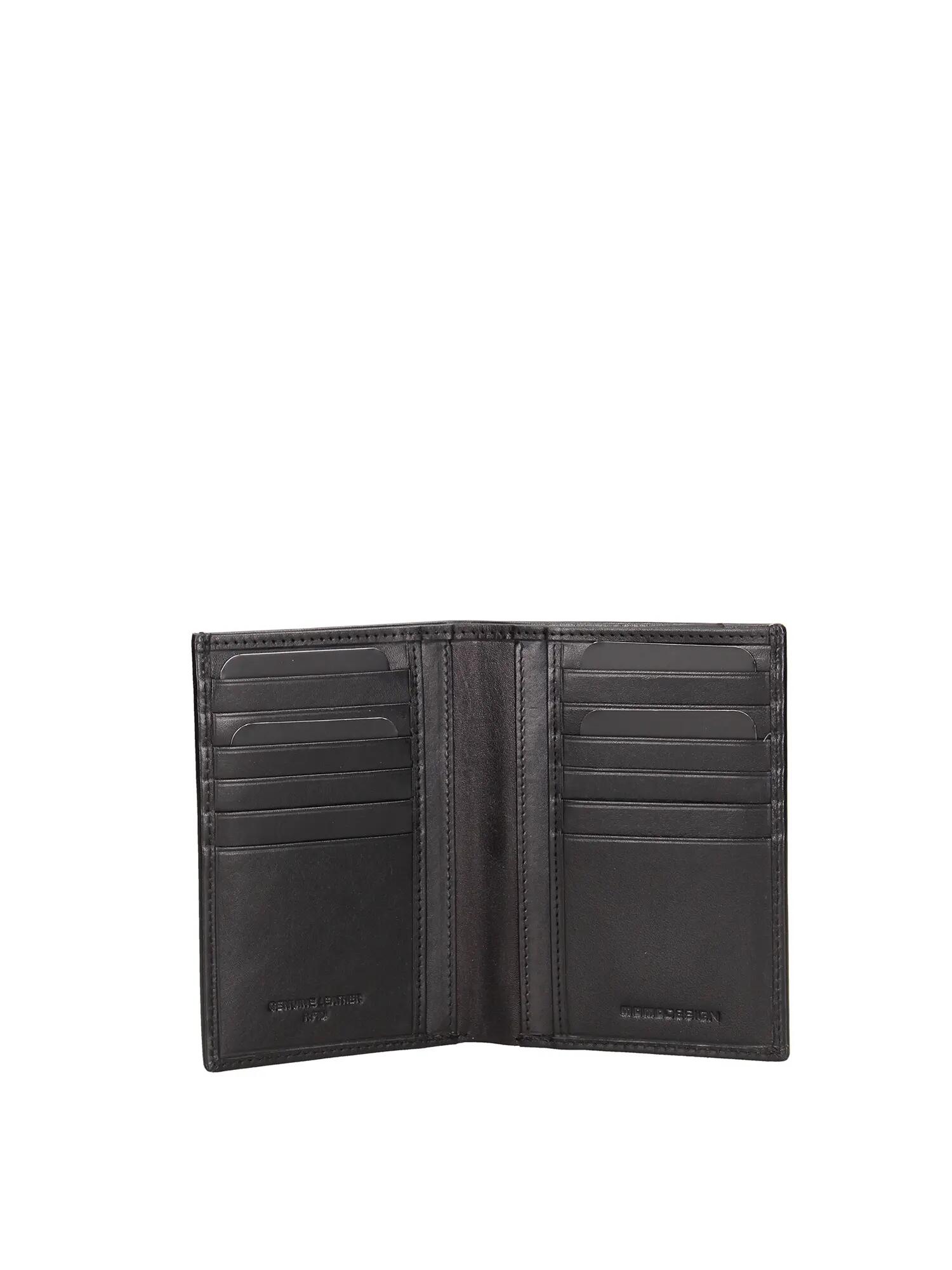 Heren Portemonnee Echt Leer Zwart Momo Design Slim Compact 10x7,6 cm 4/4