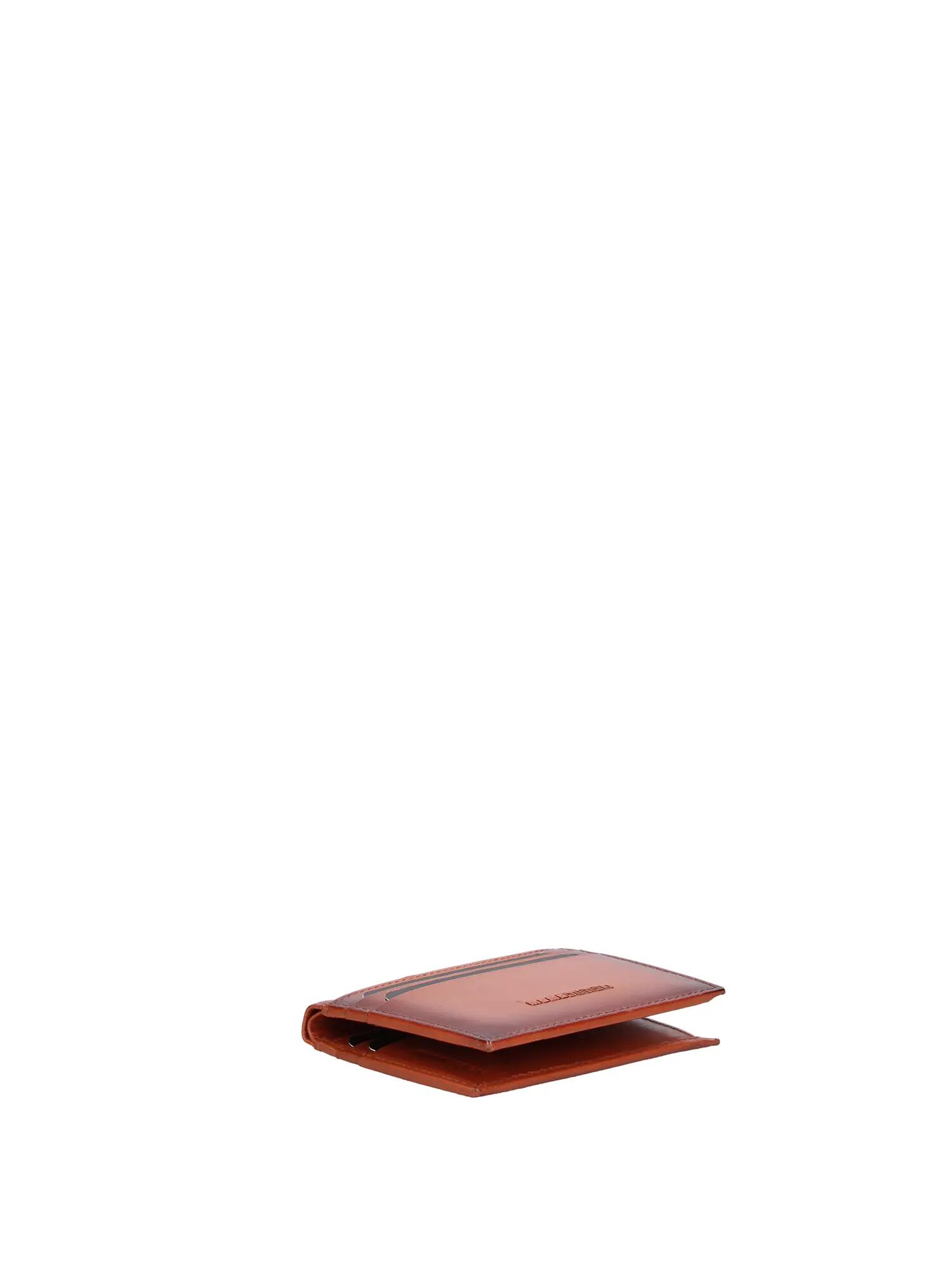 Men's Wallet Genuine Leather Dark Brown - Momo Design Slim Compact 3/4