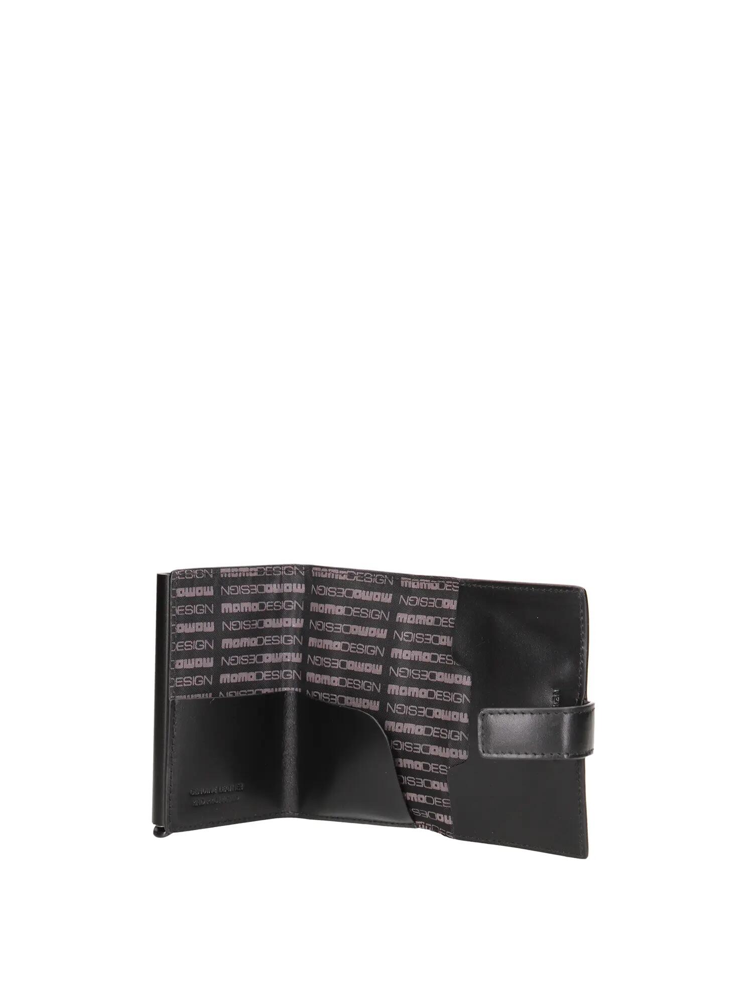 Portefeuille Homme Noir Cuir Véritable avec Fermeture Automatique 4/5