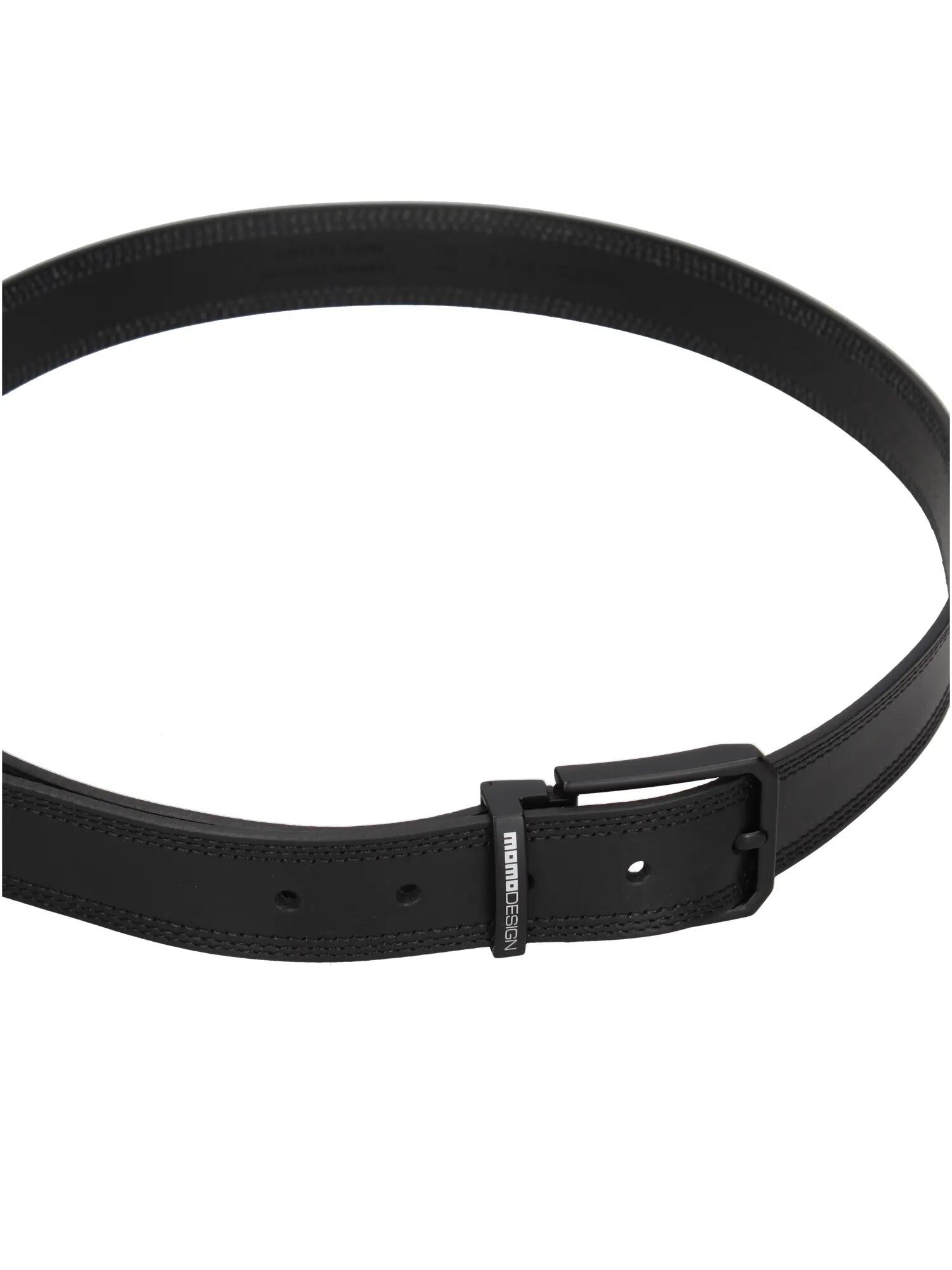 Herenriem echt leer zwart gesp Made in Italy Momo Design 3/3