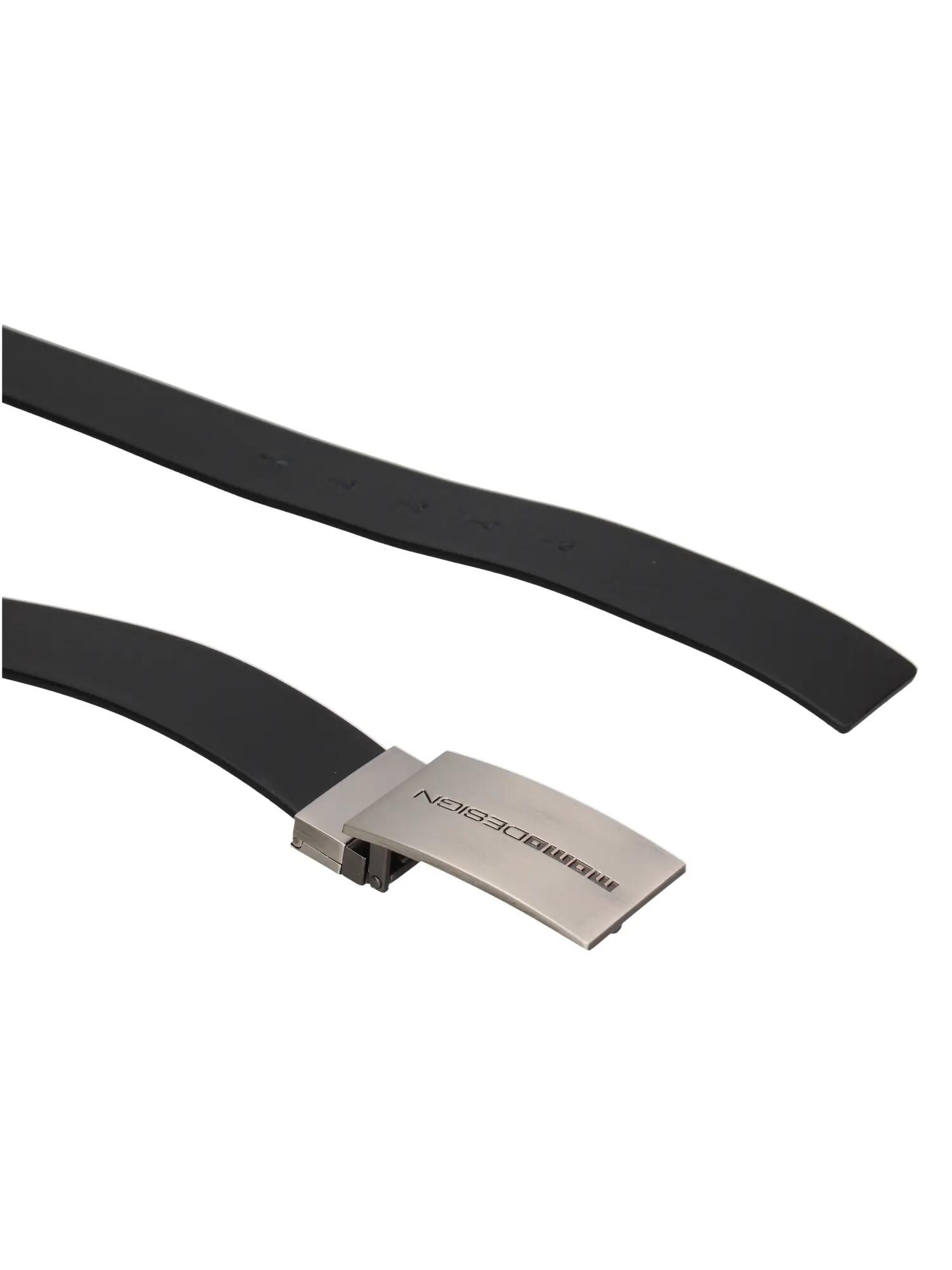 Ceinture Homme Cuir Véritable Noir Boucle Momo Design Fabriquée en Italie 3/3