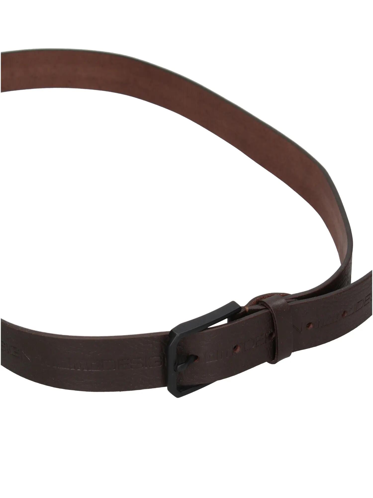 Ceinture homme cuir véritable couleur marron foncé boucle Momo Design Made in 3/3