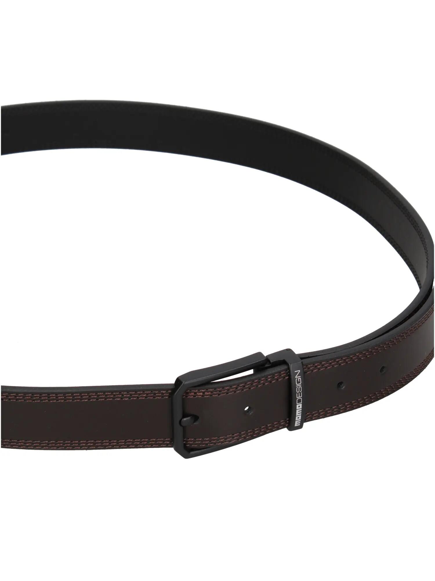 Ceinture homme cuir véritable cognac boucle noire Momo Design 3/3