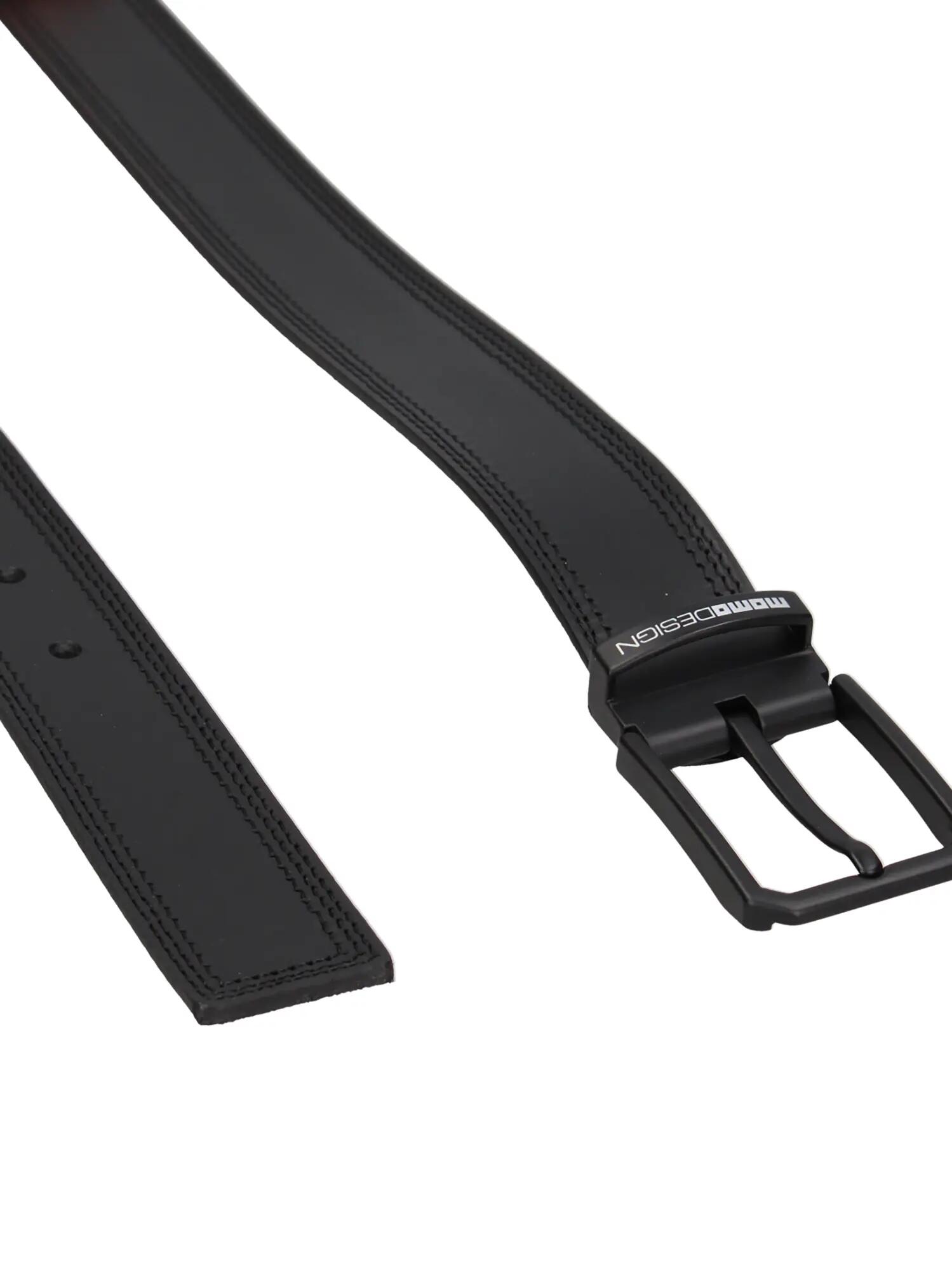 Herenriem echt leer zwart gesp Made in Italy Momo Design 2/3