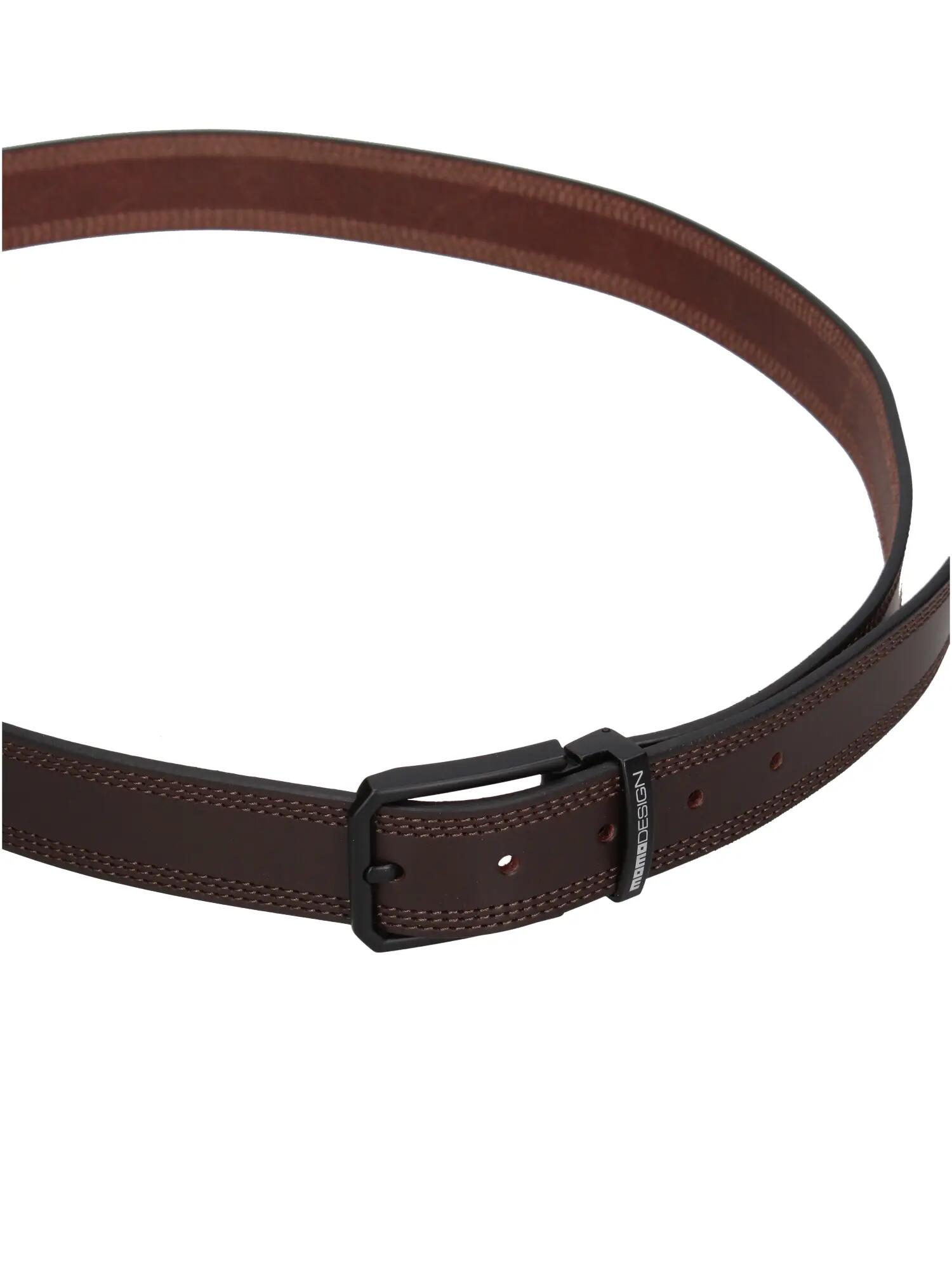 Herenriem echt leer zwart gesp Made in Italy Momo Design 3/3