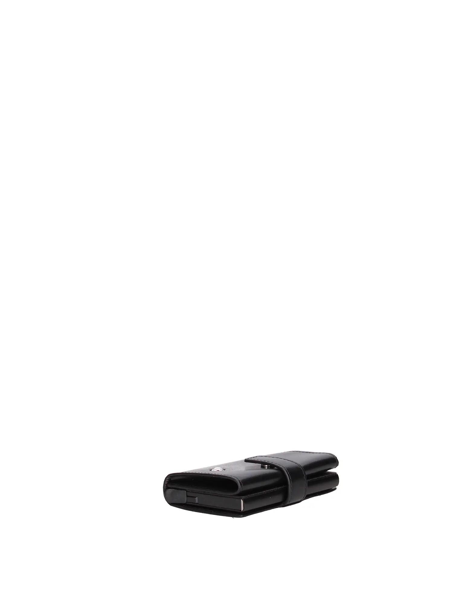 Portefeuille Homme Noir Cuir Véritable avec Fermeture Automatique 3/5