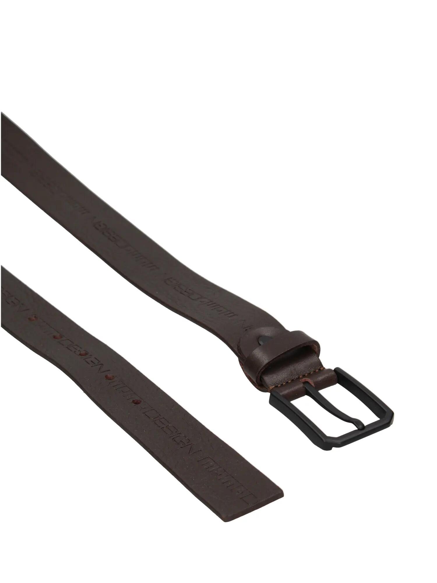 Ceinture homme cuir véritable couleur marron foncé boucle Momo Design Made in 2/3