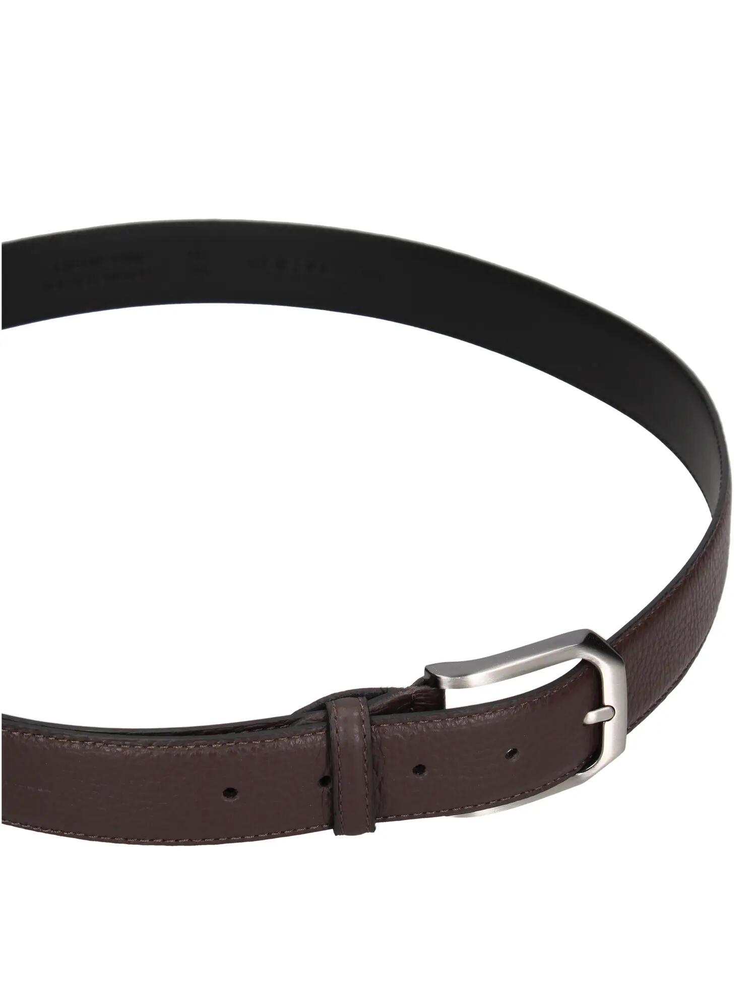 Momo Design Herenriem Echt Leer Metalen Gesp - Zwart Elegant Made in Italy 2/3