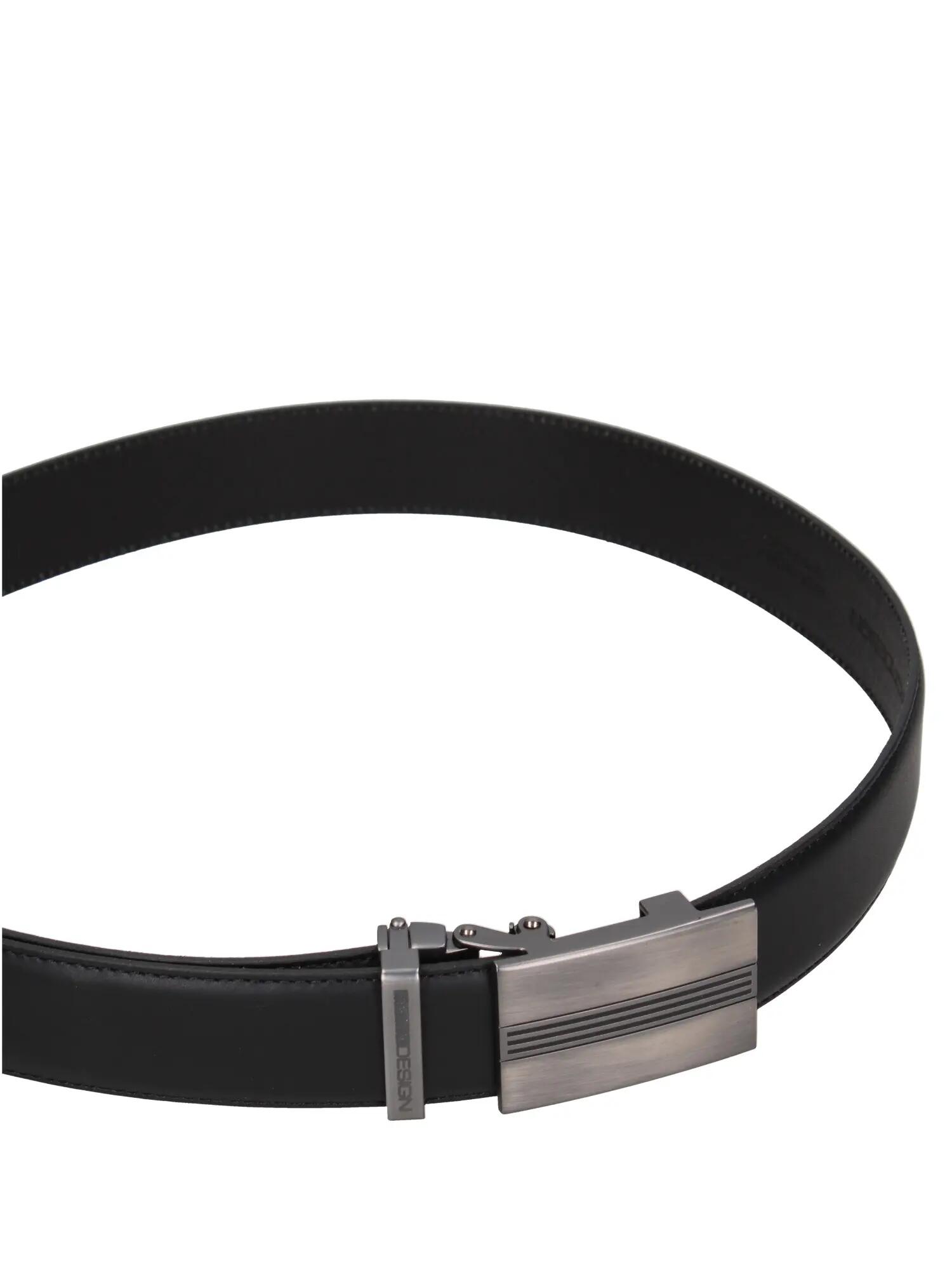Ceinture Homme Cuir Véritable Noir Boucle Automatique Fabrication Italienne 2/3