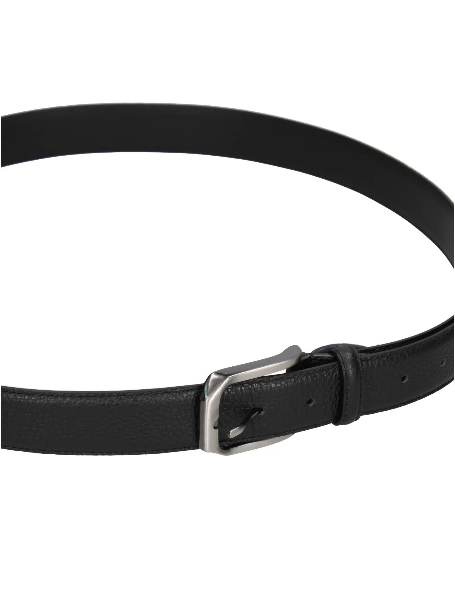Ceinture Homme Cuir Véritable Boucle Momo Design - Noir Élégant Fabriquée en 2/3
