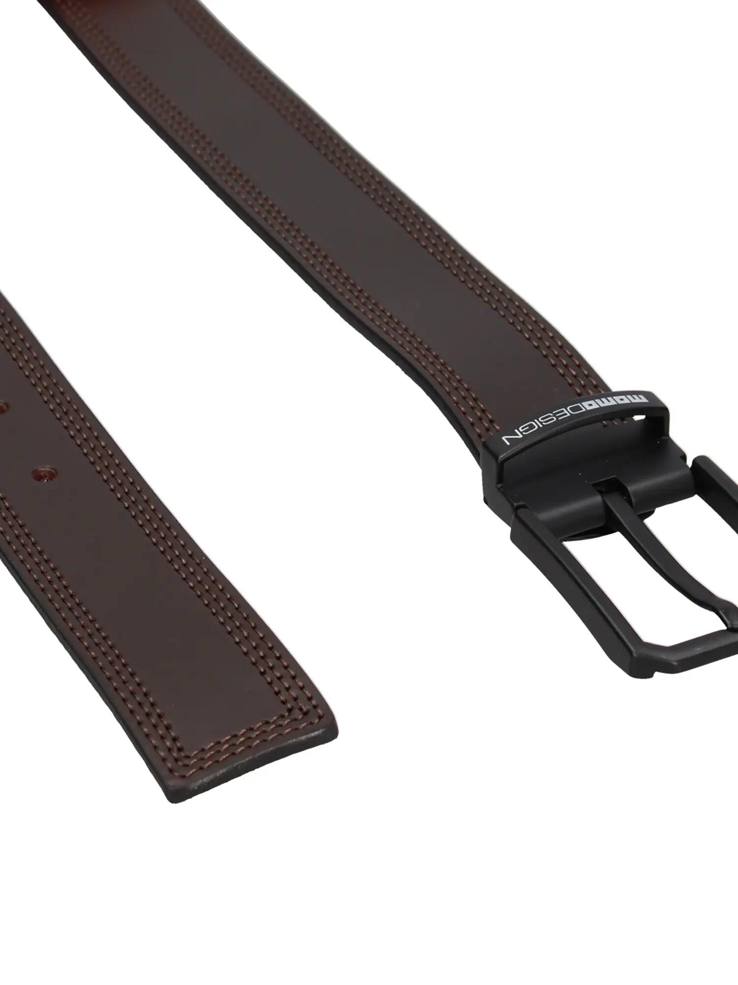 Herenriem echt leer zwart gesp Made in Italy Momo Design 2/3