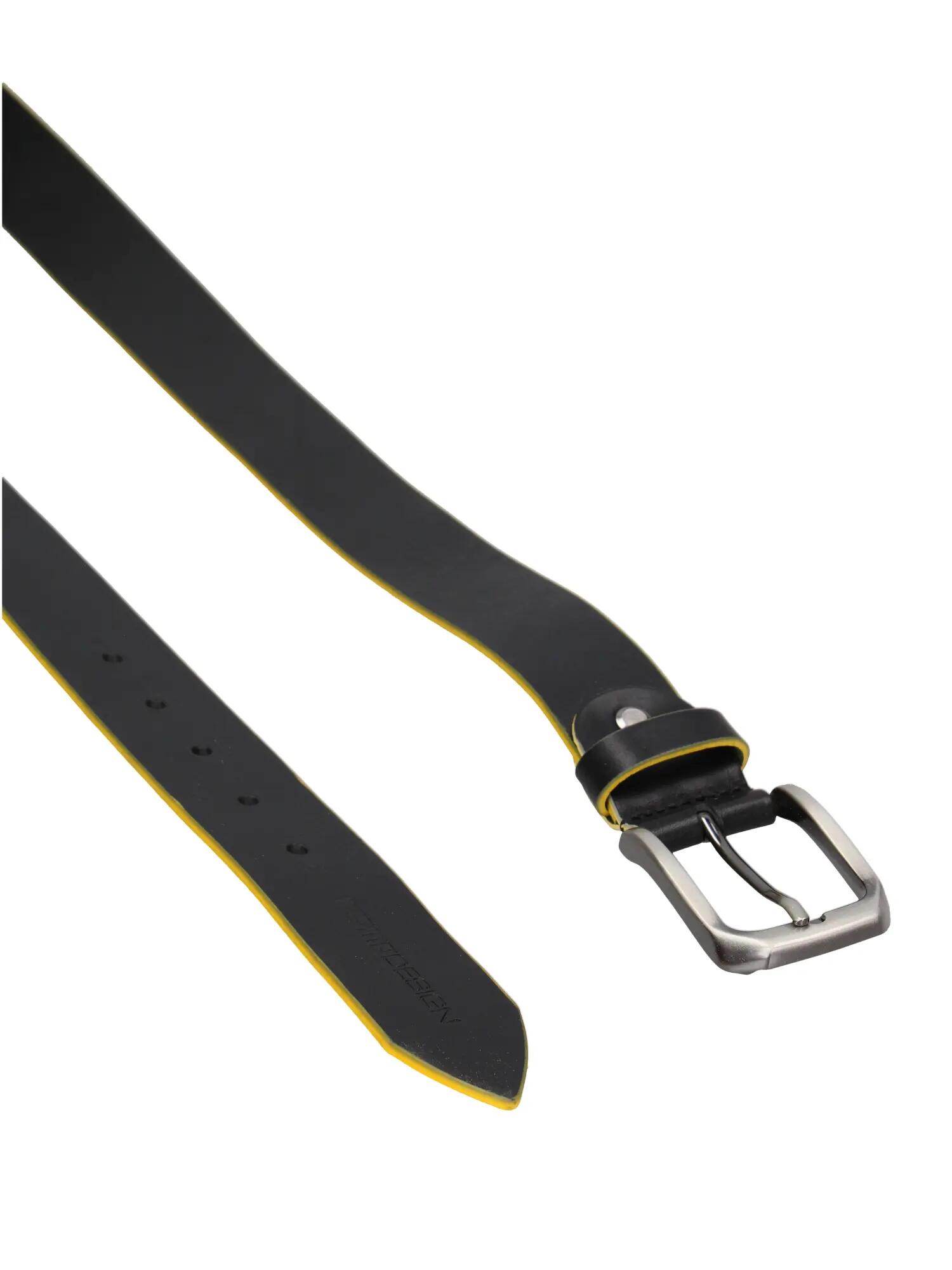 Ceinture Homme Cuir Véritable Momo Design Boucle Métal Marron Foncé 100cm 2/3