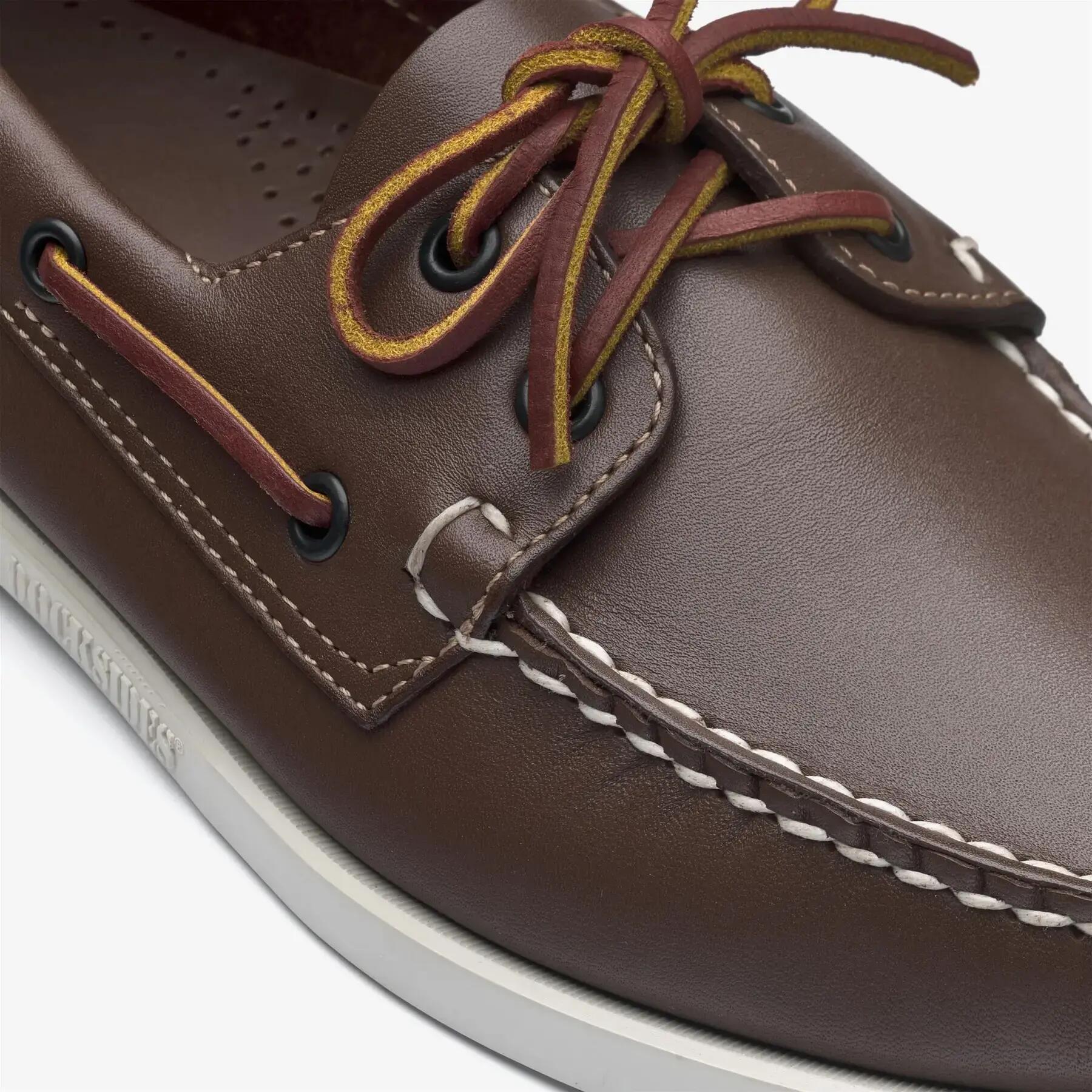 Docksides scarpa da barca uomo in pelle marrone 6/6