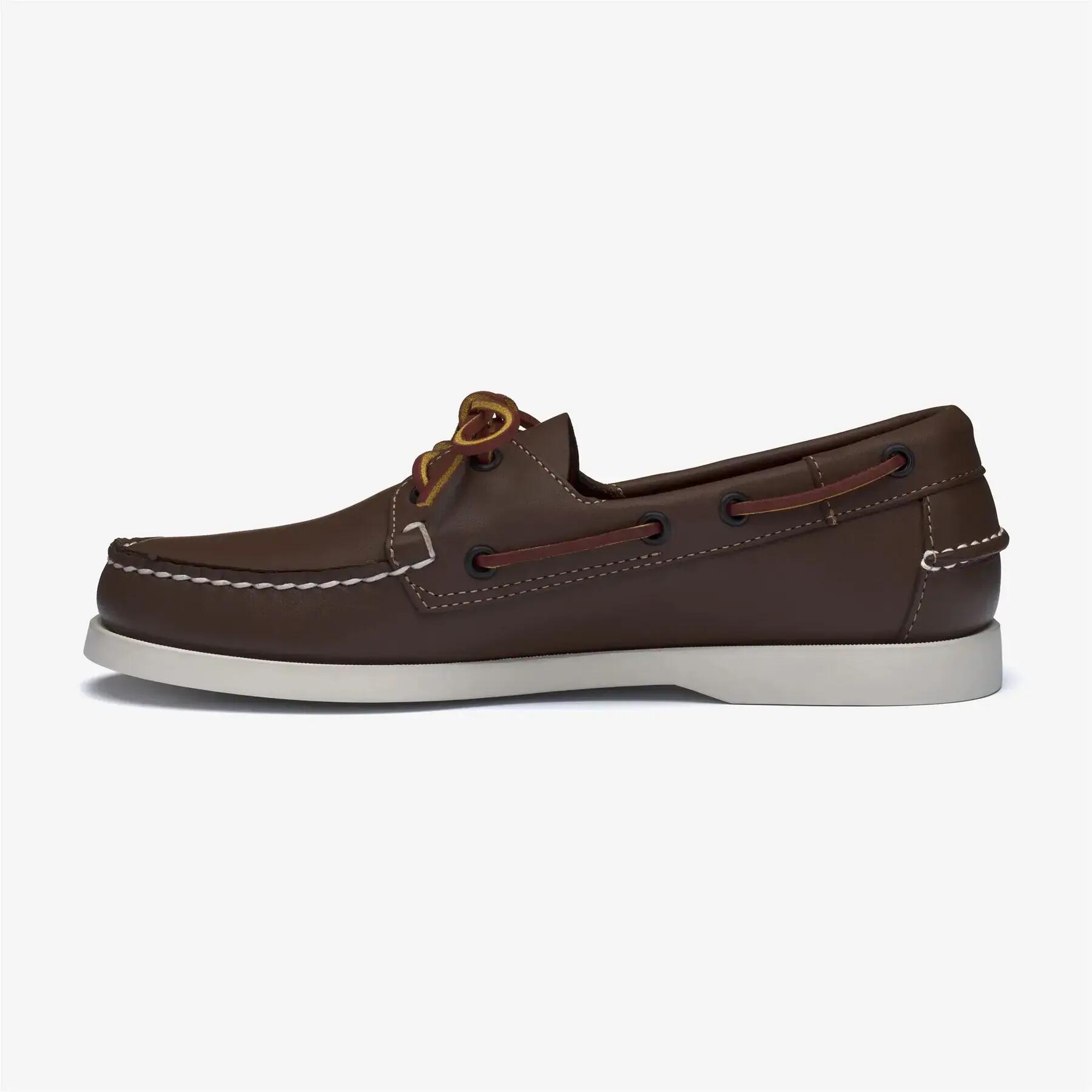 Docksides scarpa da barca uomo in pelle marrone 3/6