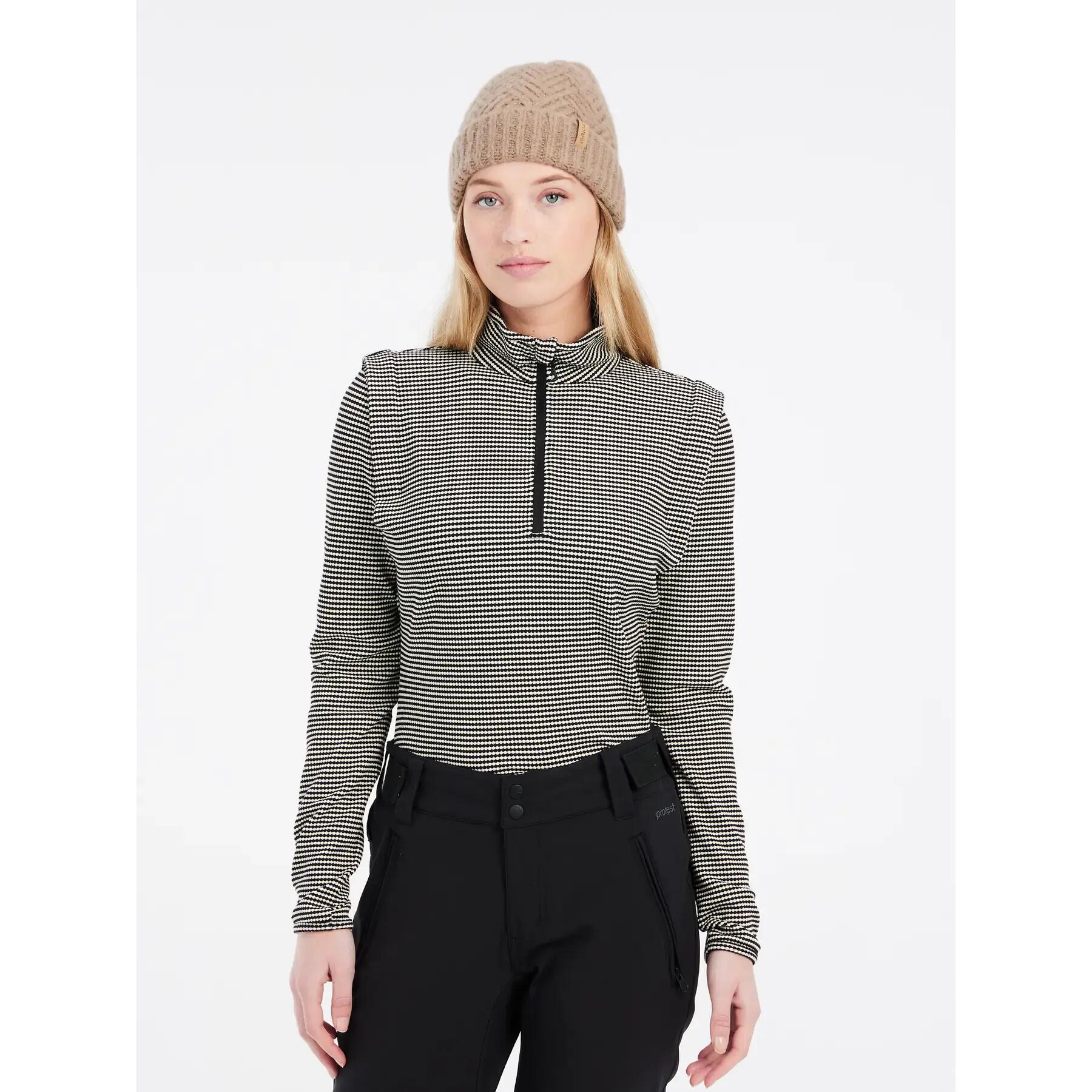Damespullover 1/4 zip Protest Ivory 2/7