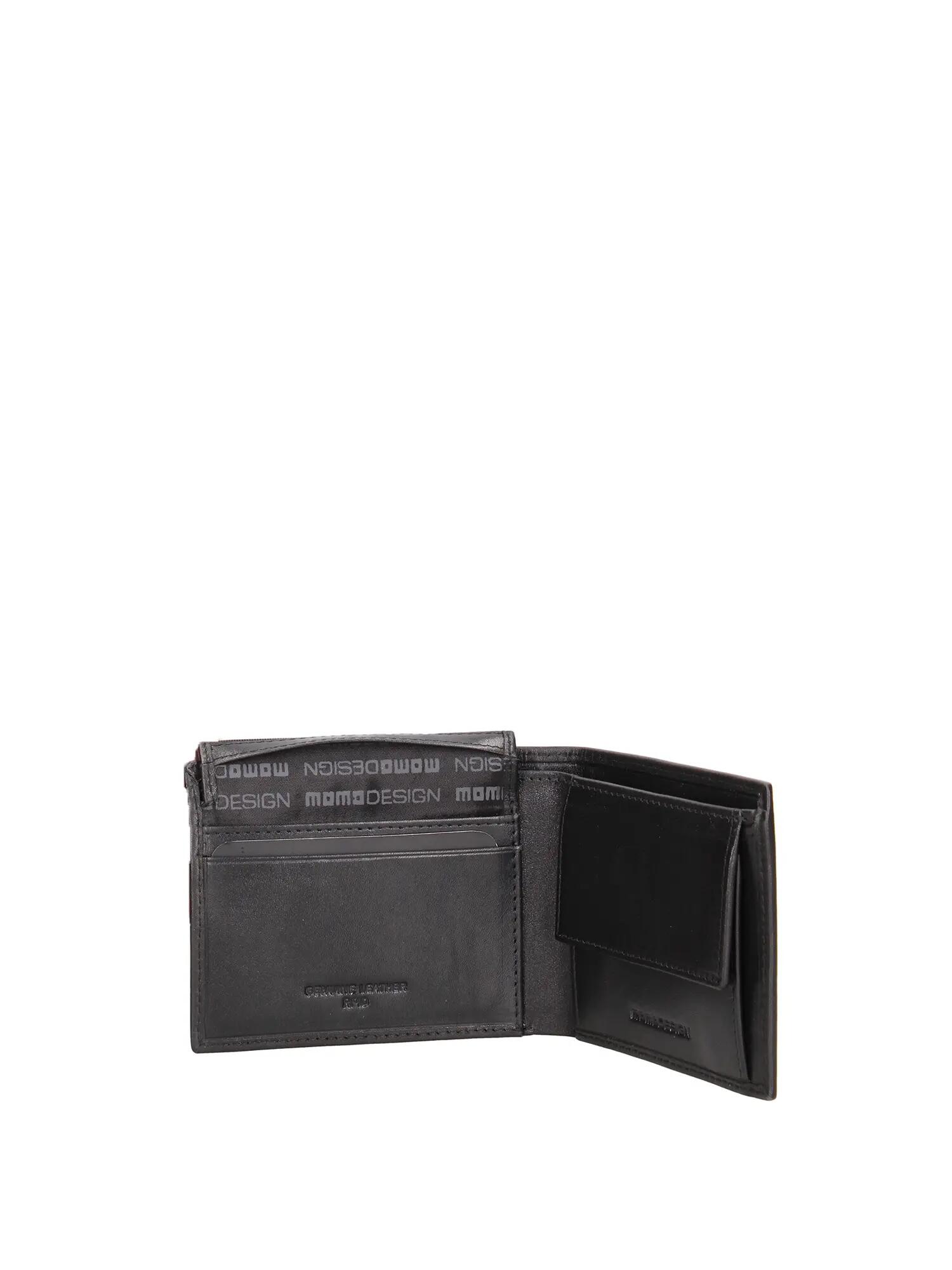 Herrengeldbörse Momo Design Echtleder Schwarz 5/5