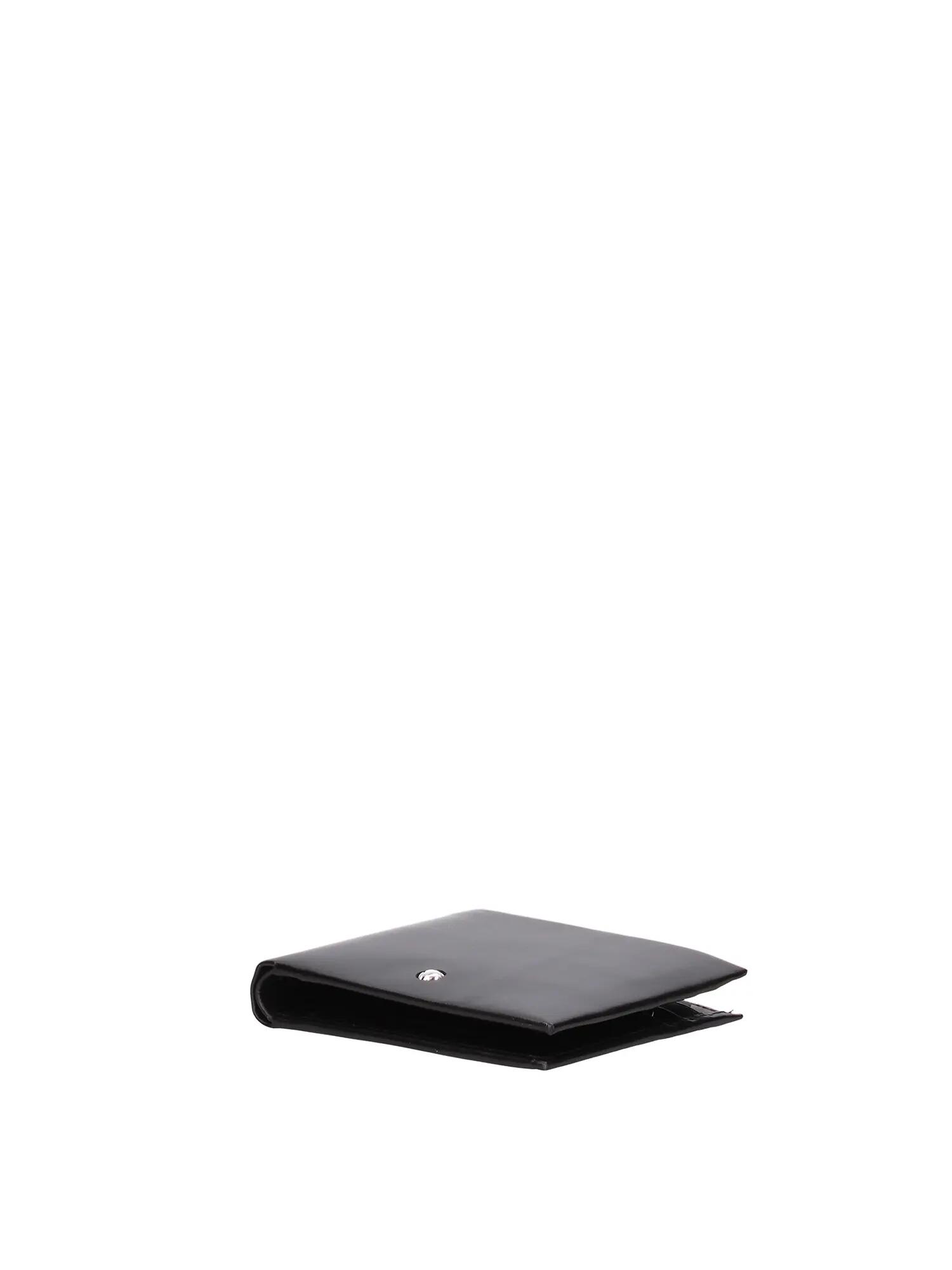 Men's Black Leather Wallet - Momo Design Minimalist Style 3/4
