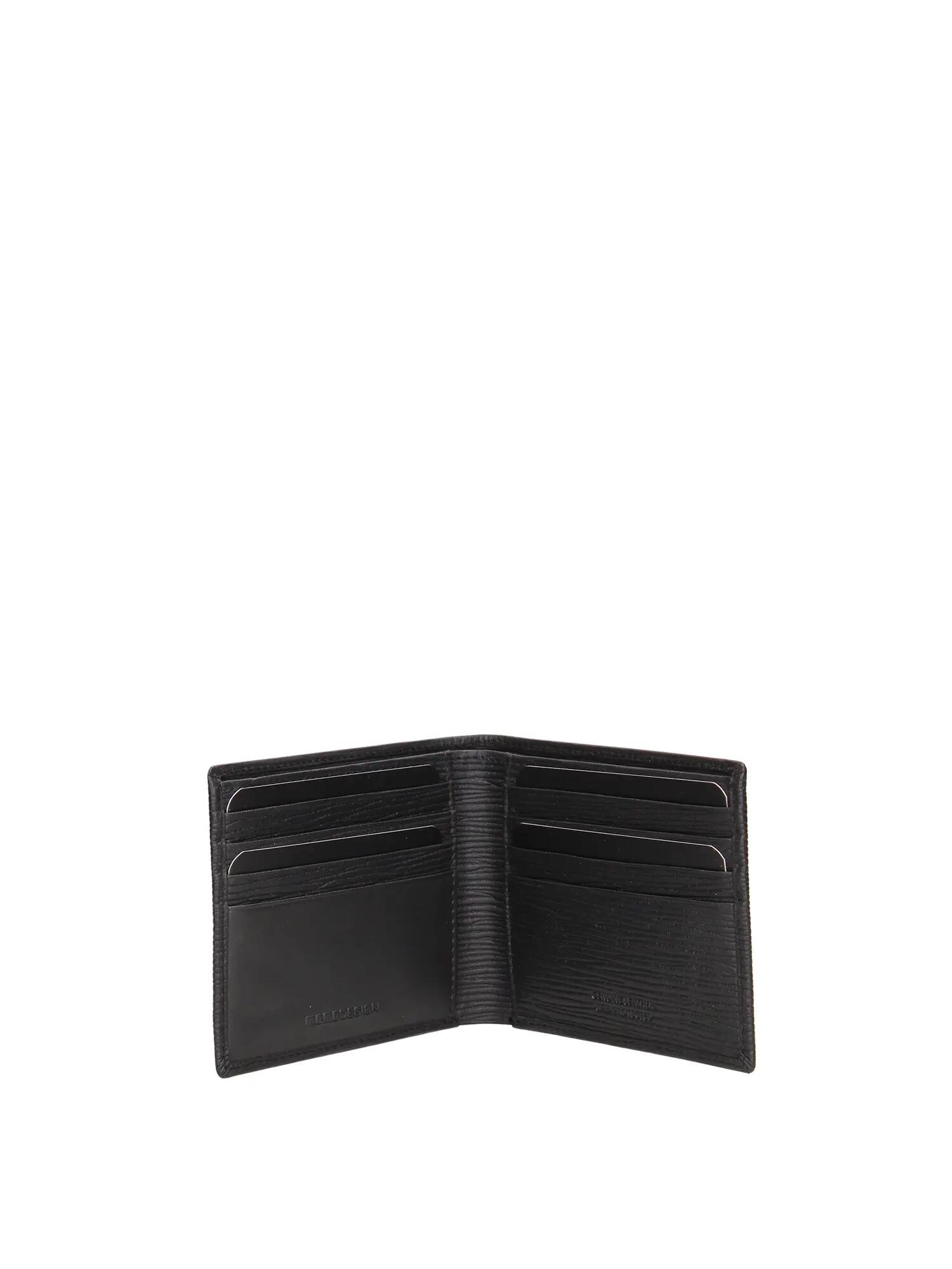 Herenportemonnee Zwart Echt Leer Momo Design 4/4