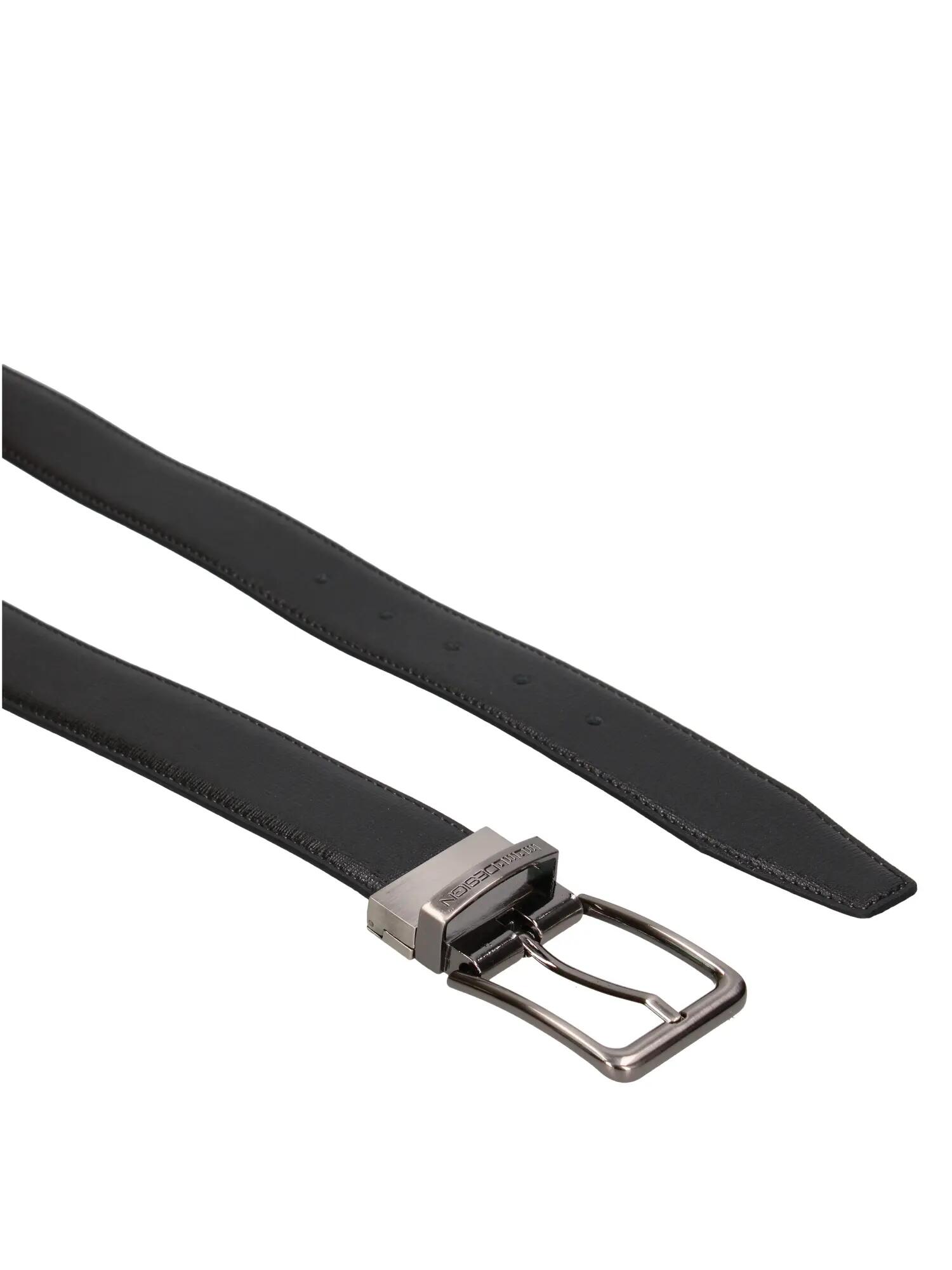 Momo Design Herenriem Echt Leer Zwart Gesp Made in Italy 2/3