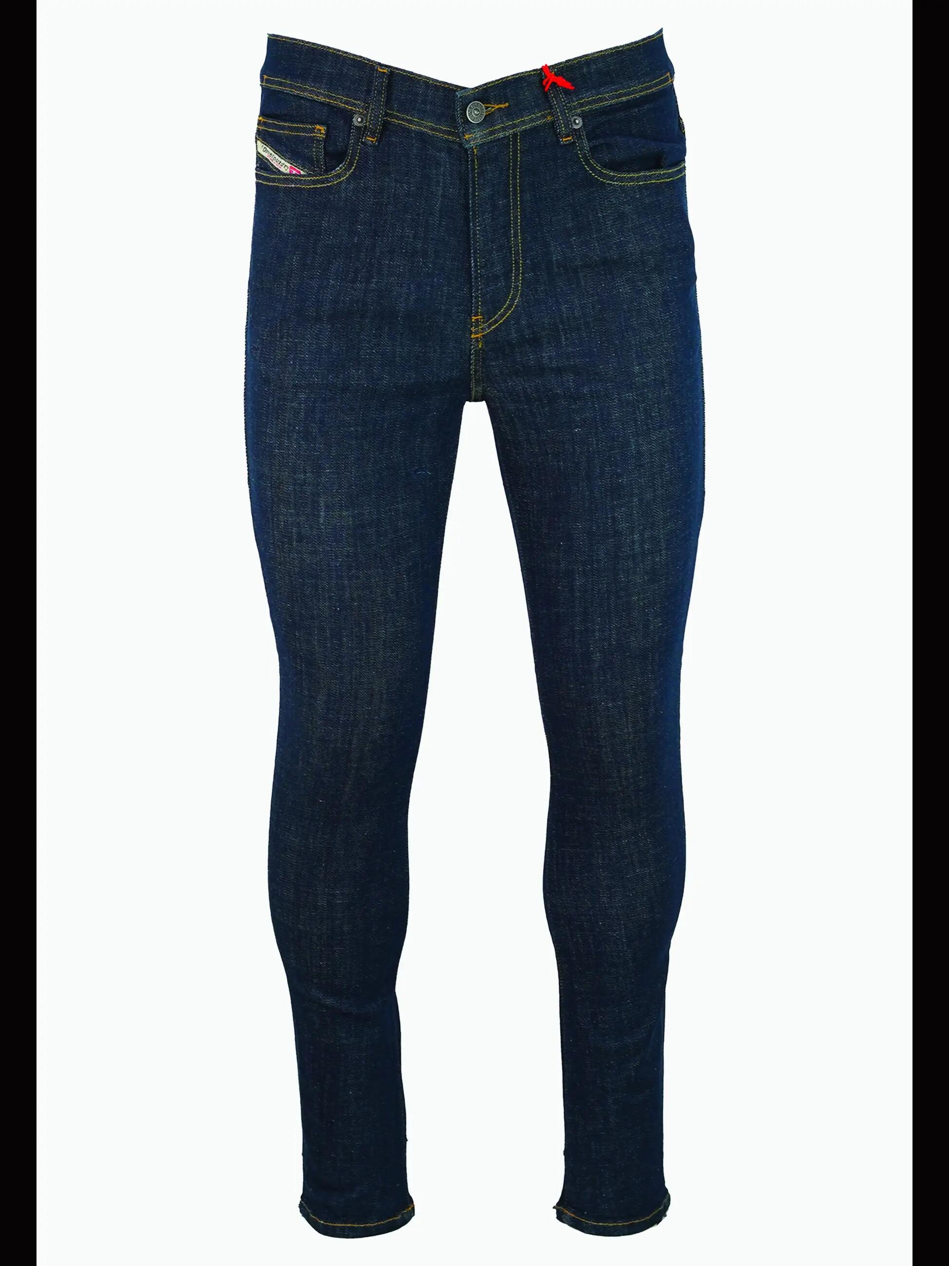 Diesel Herren Jeans Dunkelblau Denim Elastisch Reißverschluss 5/6