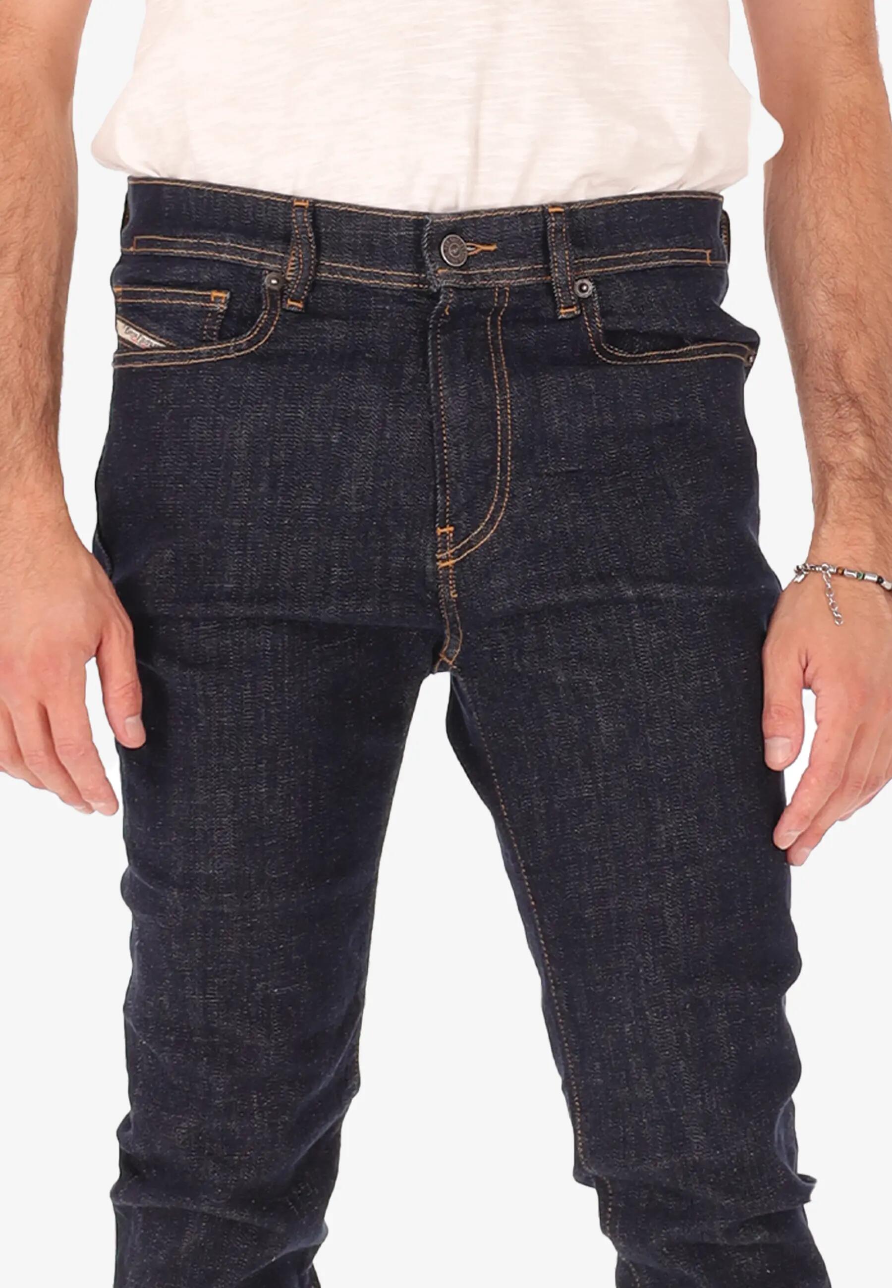 Diesel Herren Jeans Dunkelblau Denim Elastisch Reißverschluss 4/6