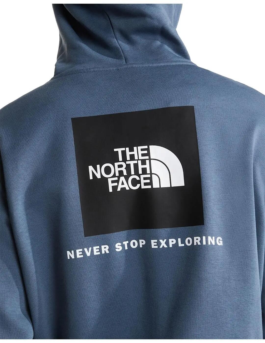 Modrá mikina The North Face Evolution Box NSE Regular Hoodie Granite Grey 6/7