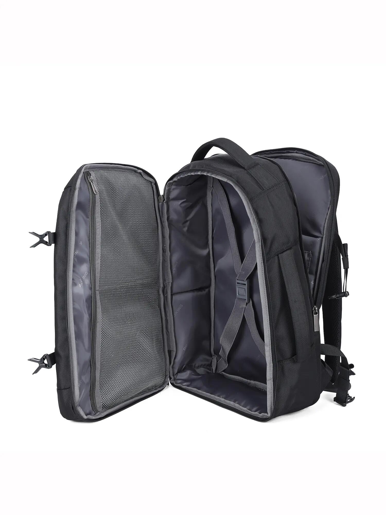 Aoking Zaino Unisex Nero Poliestere - Chiusura Zip e Tasche 6/6