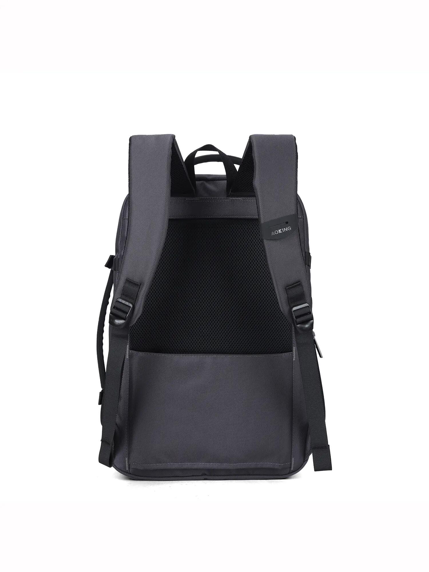 Aoking Zaino Unisex Nero Poliestere - Chiusura Zip e Tasche 4/6