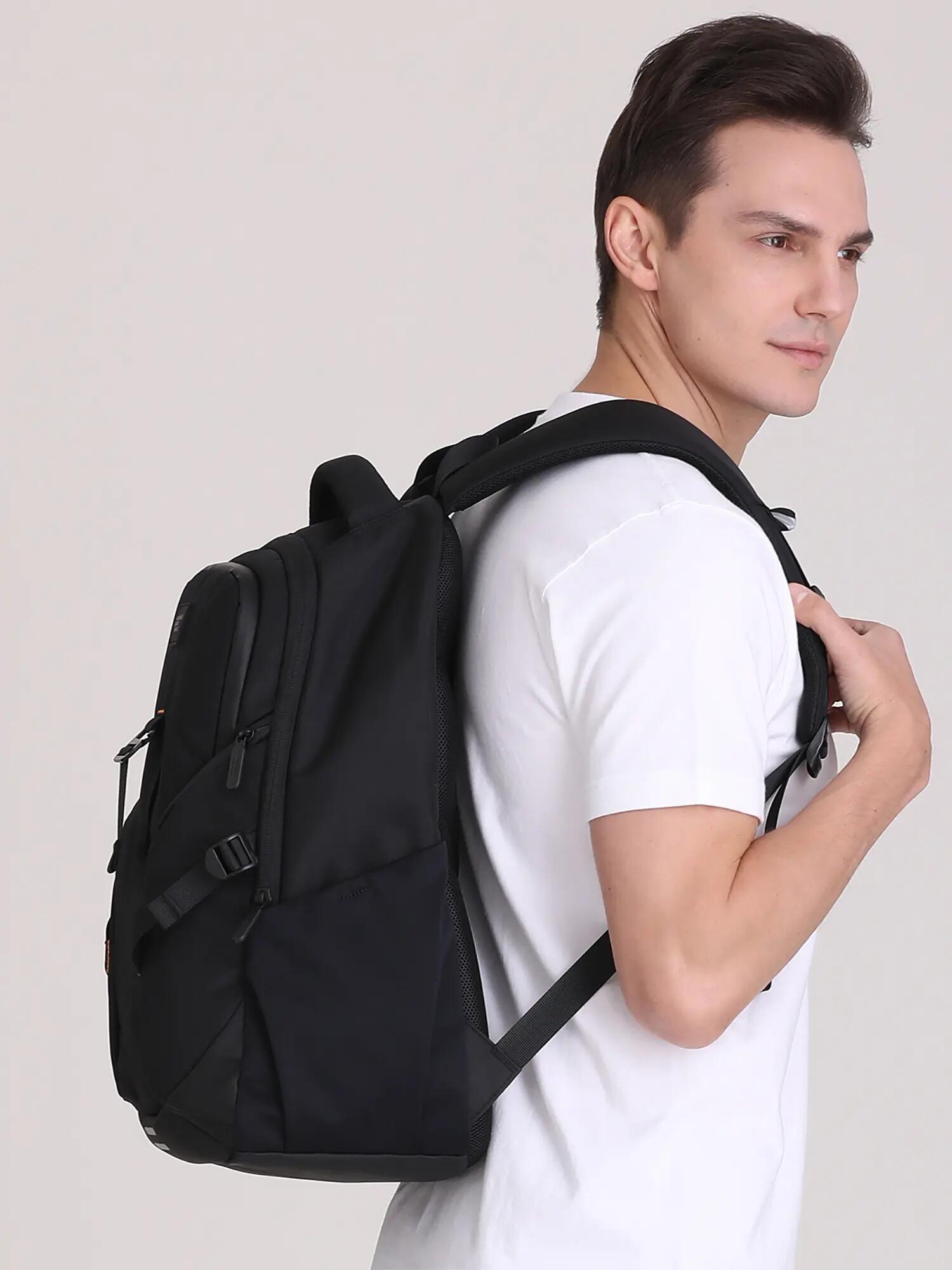 Zaino Unisex Aoking Grigio Nero - Poliestere con Zip e Tasche 7/7