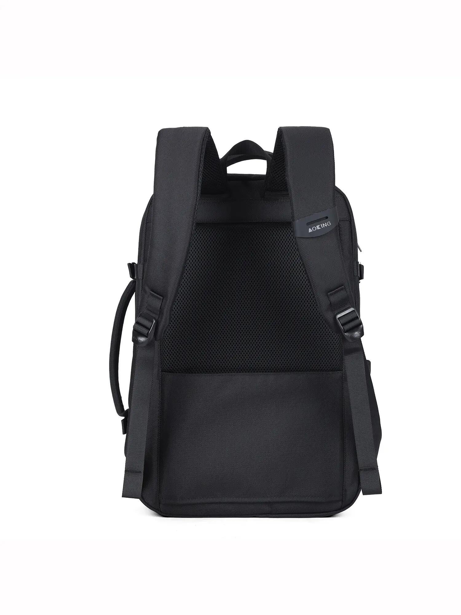 Aoking Zaino Unisex Nero Poliestere - Chiusura Zip e Tasche 4/6