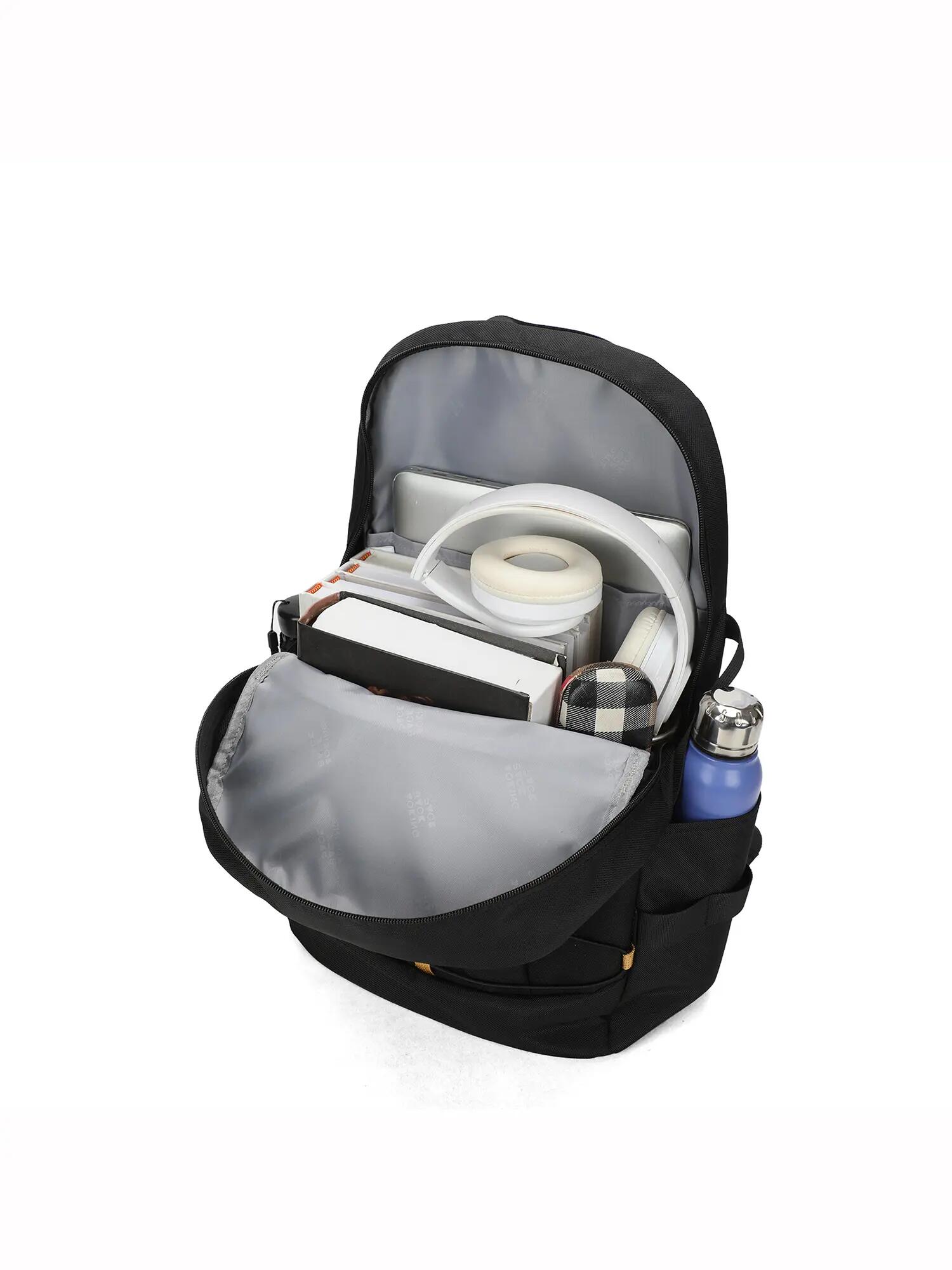 Zaino Unisex Aoking Nero con Zip - Poliestere Casual 5/6