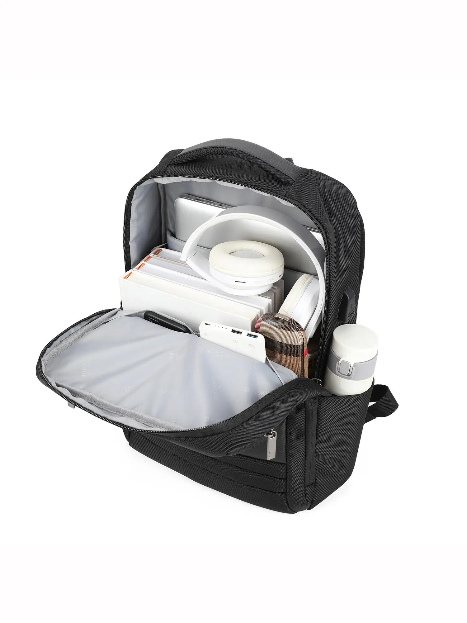 Zaino Aoking Erebus Nova Unisex - Poliestere Nero con Zip 4/5