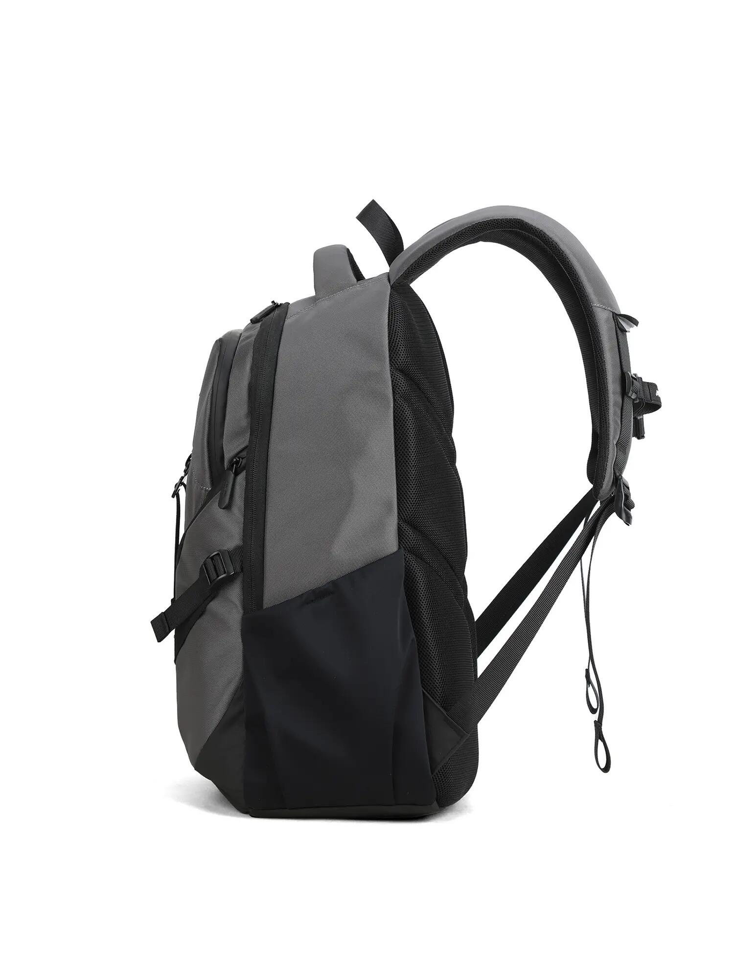 Zaino Unisex Aoking Grigio Nero - Poliestere con Zip e Tasche 3/6