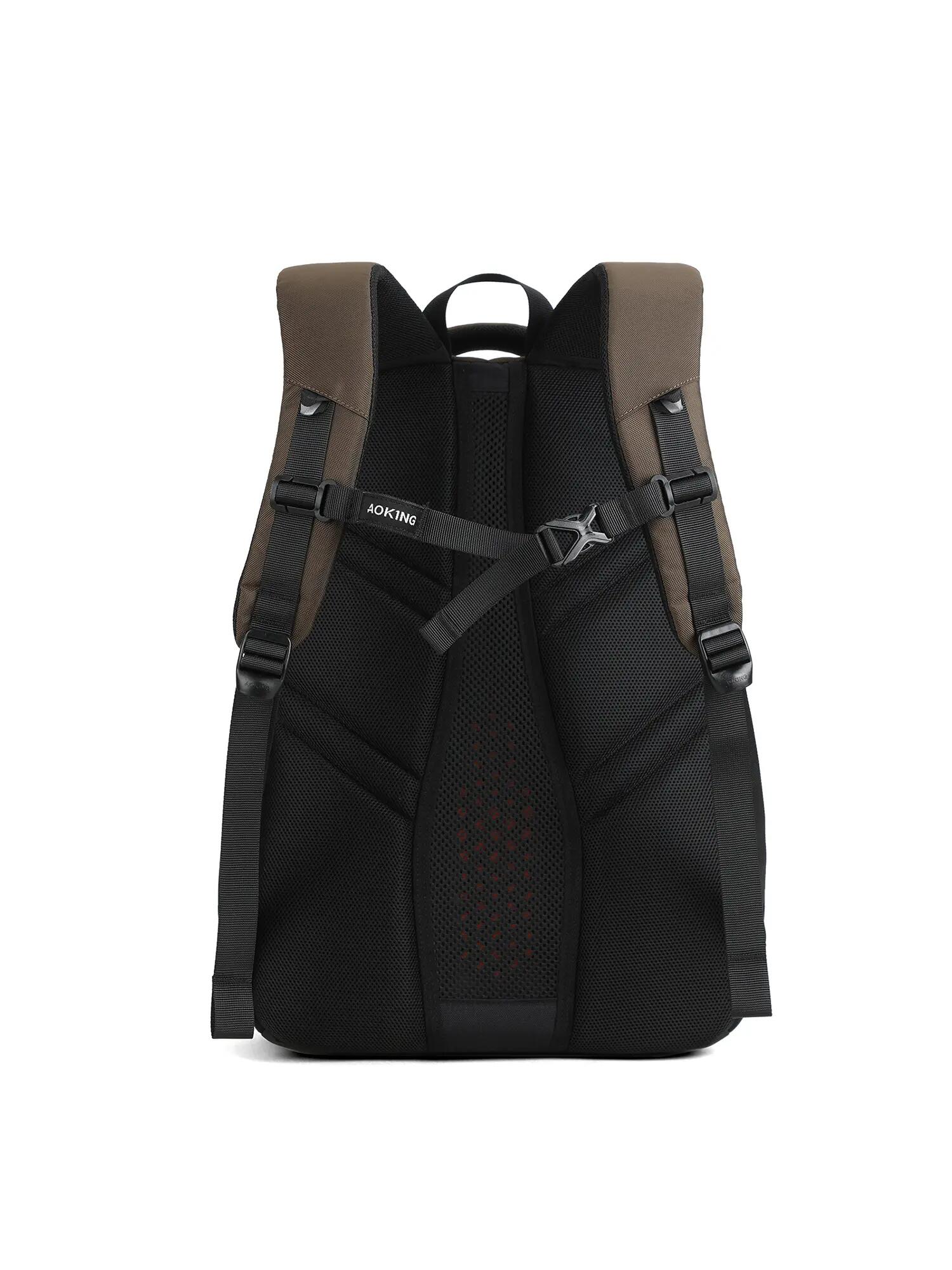 Sac à Dos Unisexe Aoking Gris Noir - Polyester avec Fermeture Éclair et Poches 4/5