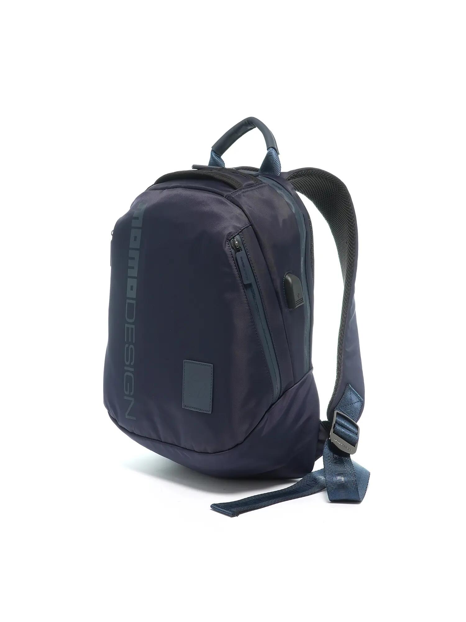 Momo Design Blue Backpack with Zip Closure, Nylon Handles, Multiple Pockets 2/3