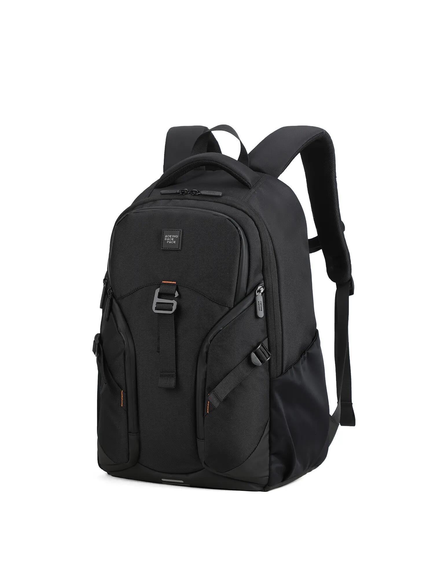 Zaino Unisex Aoking Grigio Nero - Poliestere con Zip e Tasche 4/7