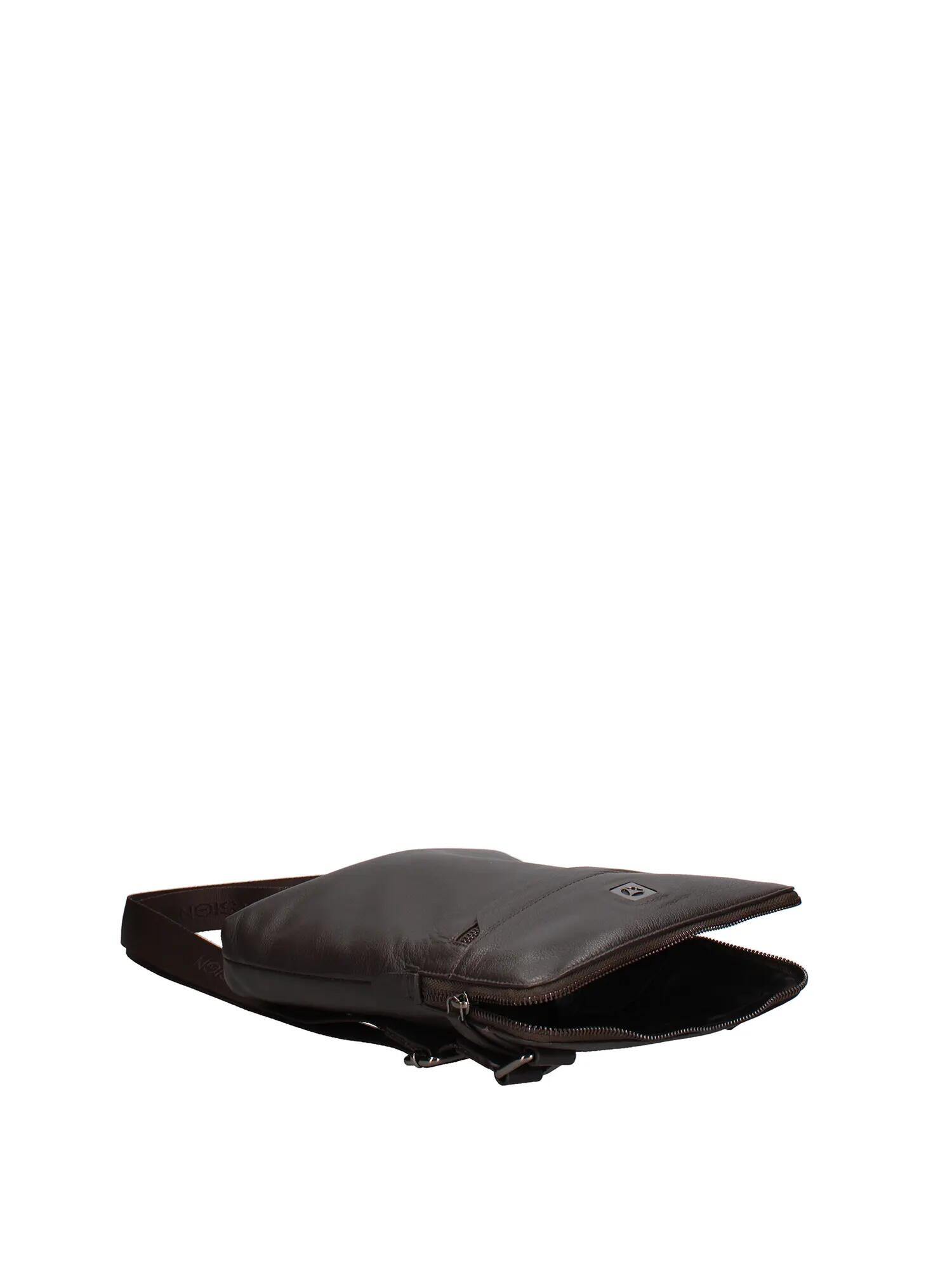 Borsa a Tracolla Uomo Vera Pelle Testa di Moro con Zip e Tracolla Regolabile 5/5