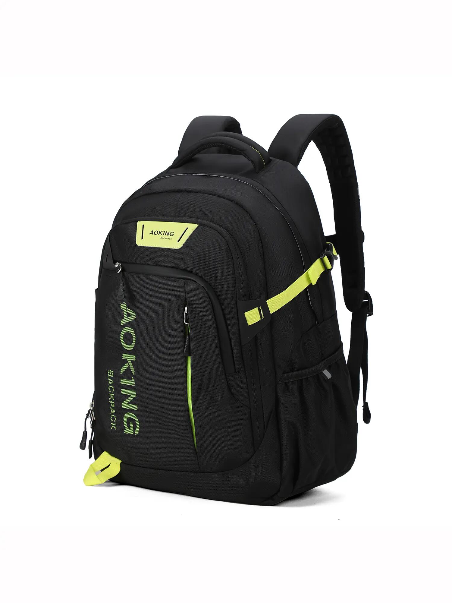 Zaino Aoking Nero Unisex con Zip - Poliestere Casual 33x47x21 2/6