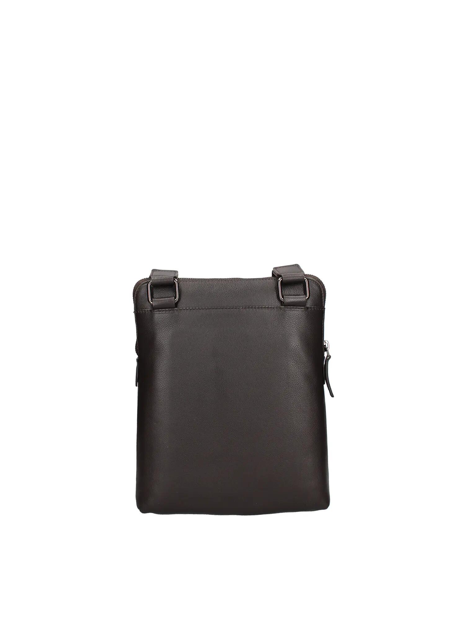Borsa a Tracolla Uomo Vera Pelle Testa di Moro con Zip e Tracolla Regolabile 4/5