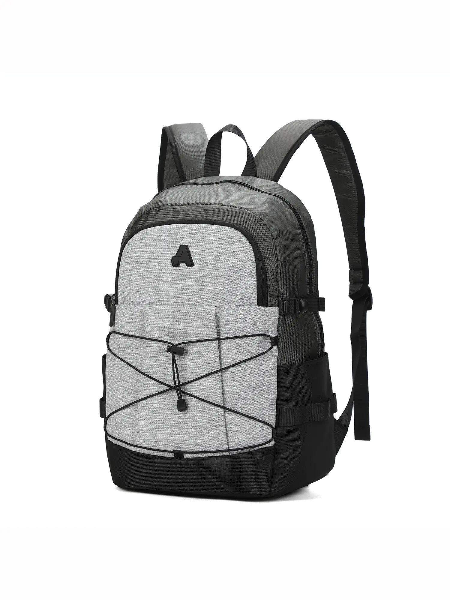 Zaino Unisex Aoking Nero con Zip - Poliestere Casual 2/6
