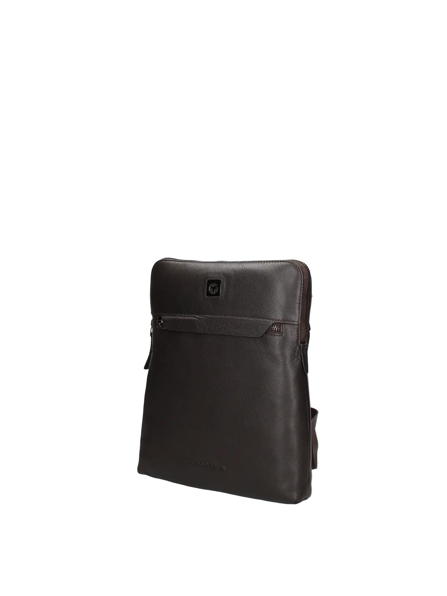 Borsa a Tracolla Uomo Vera Pelle Testa di Moro con Zip e Tracolla Regolabile 2/5