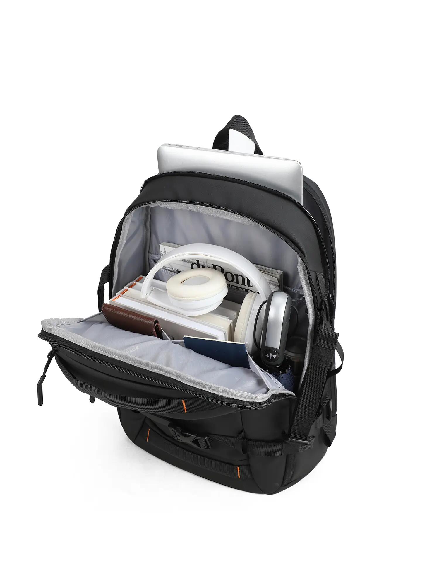 Zaino Aoking Unisex Nero con Zip - Poliestere Casual 5/6
