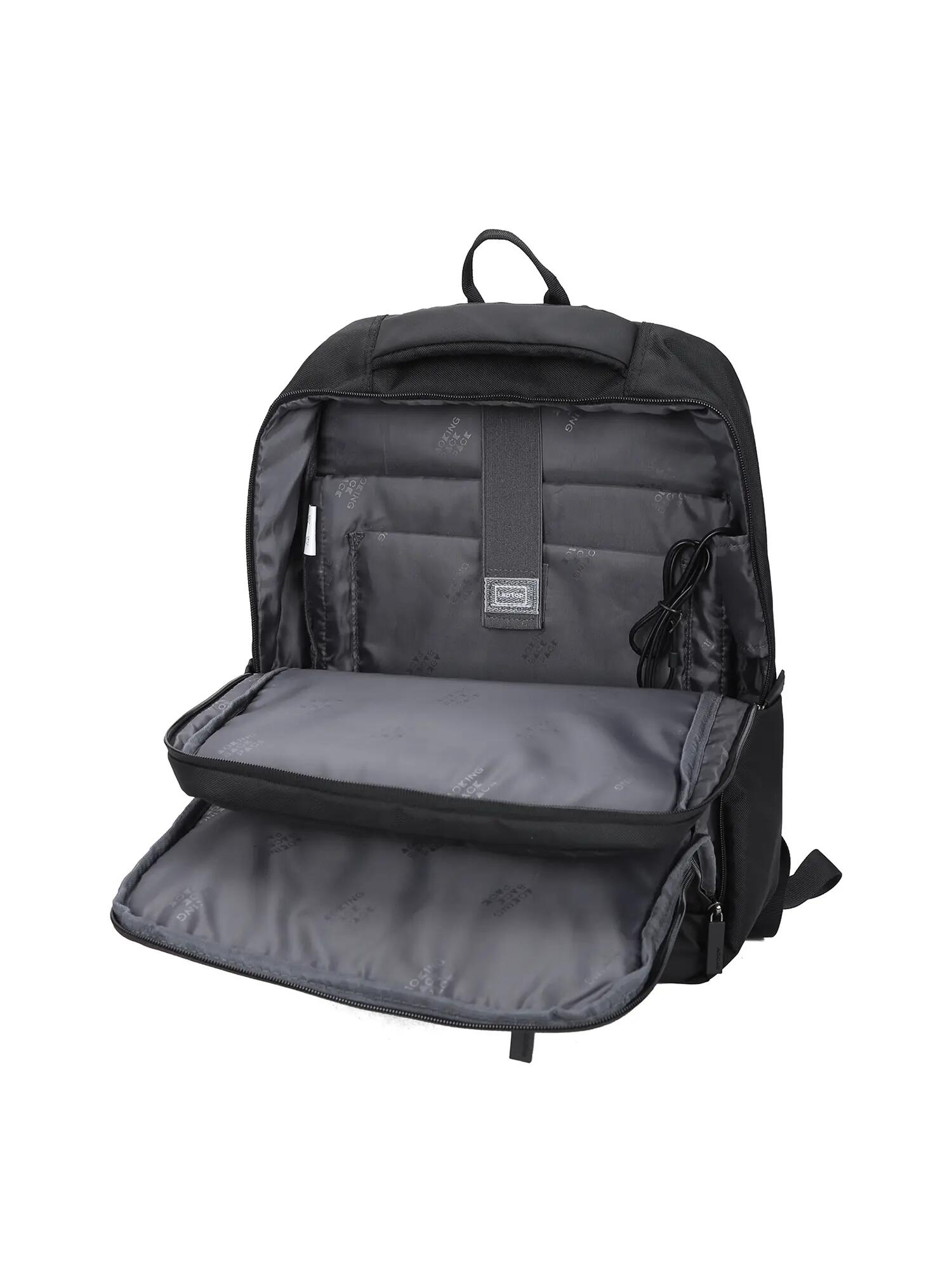 Aoking Rucksack Schwarz Unisex mit Reißverschluss - Polyester Casual 5/6