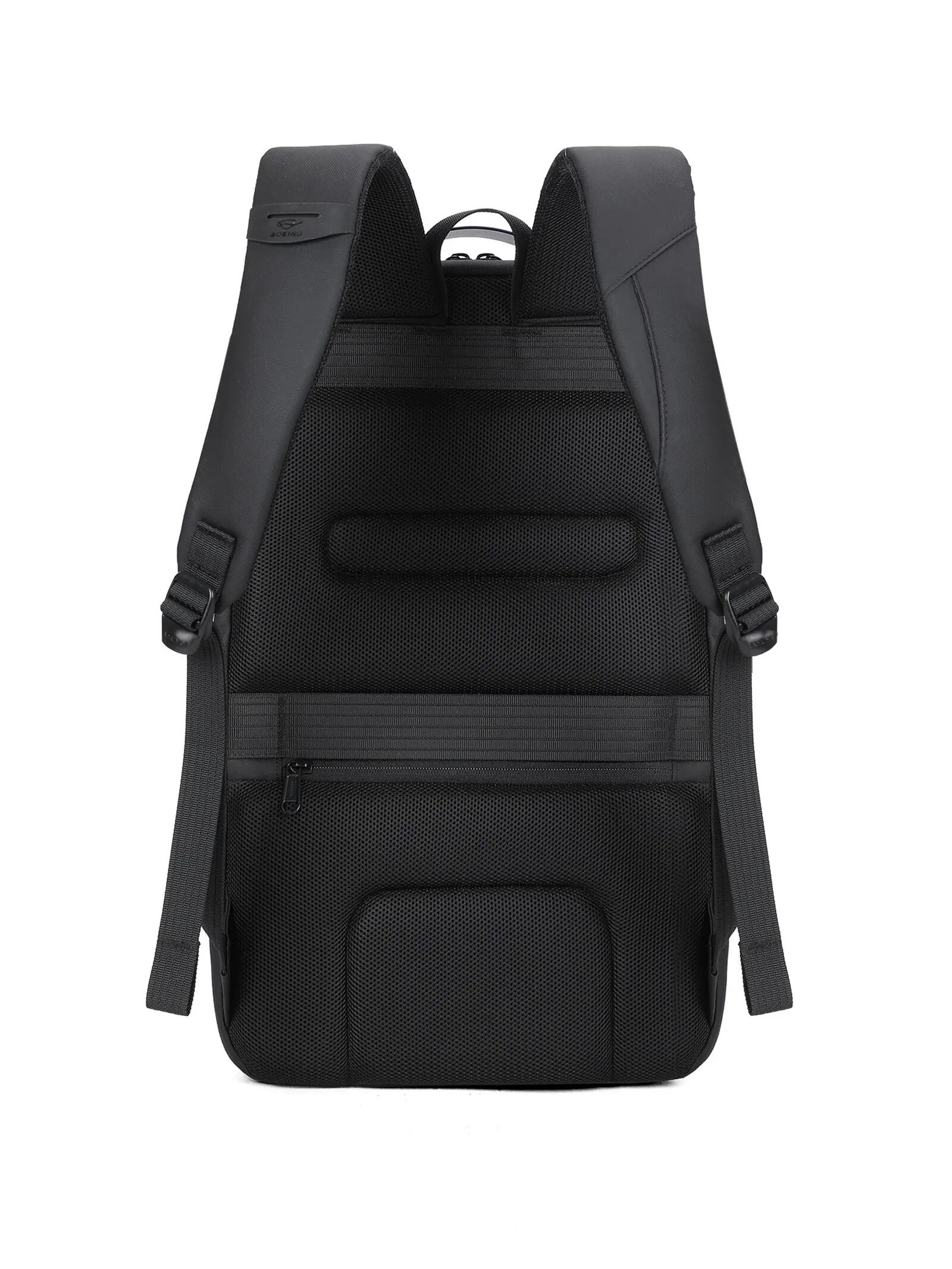 Zaino Aoking nero unisex con zip - Capiente e multitasche 4/6